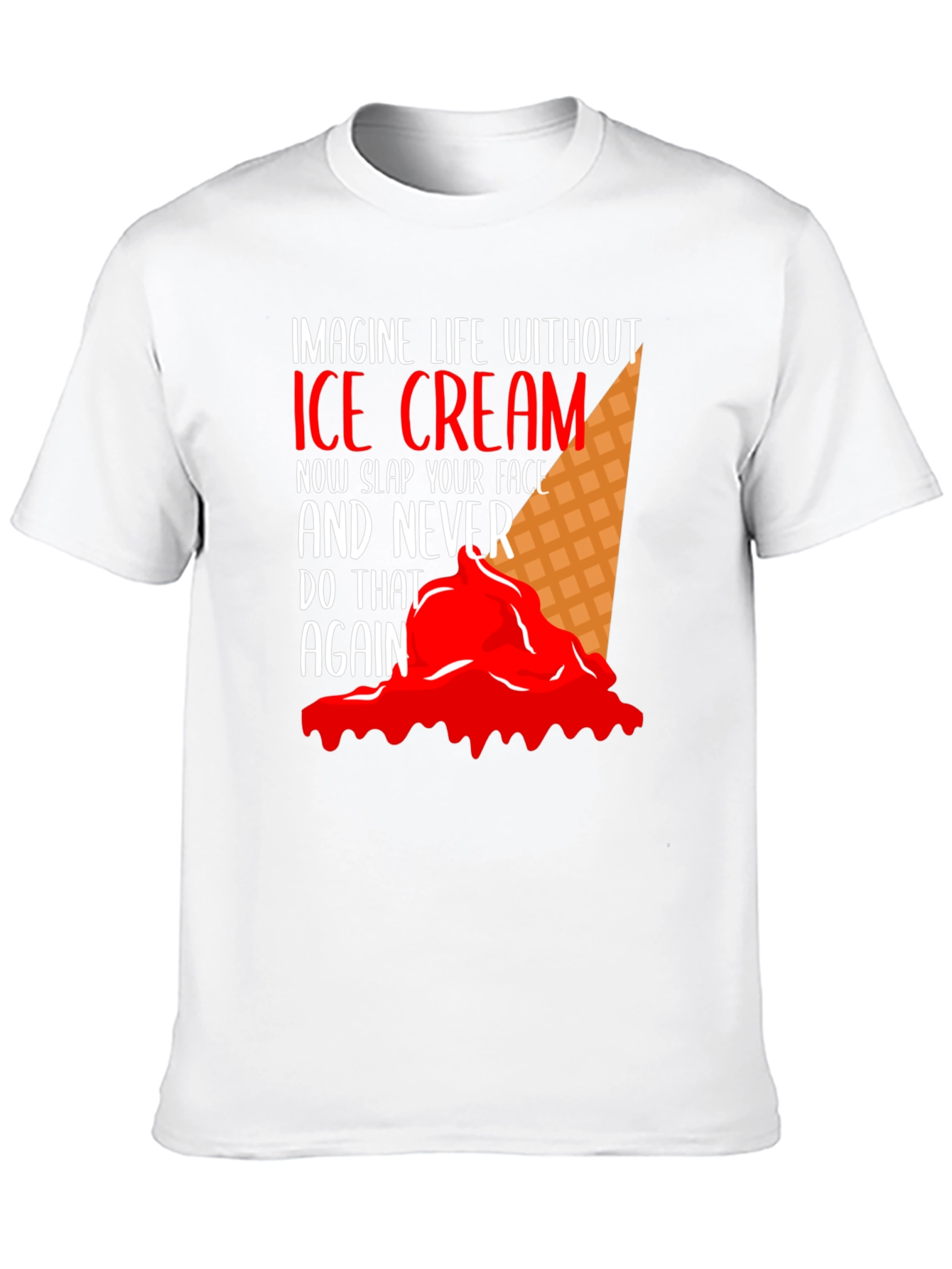Imagine Life Without Ice Cream Black T-Shirt