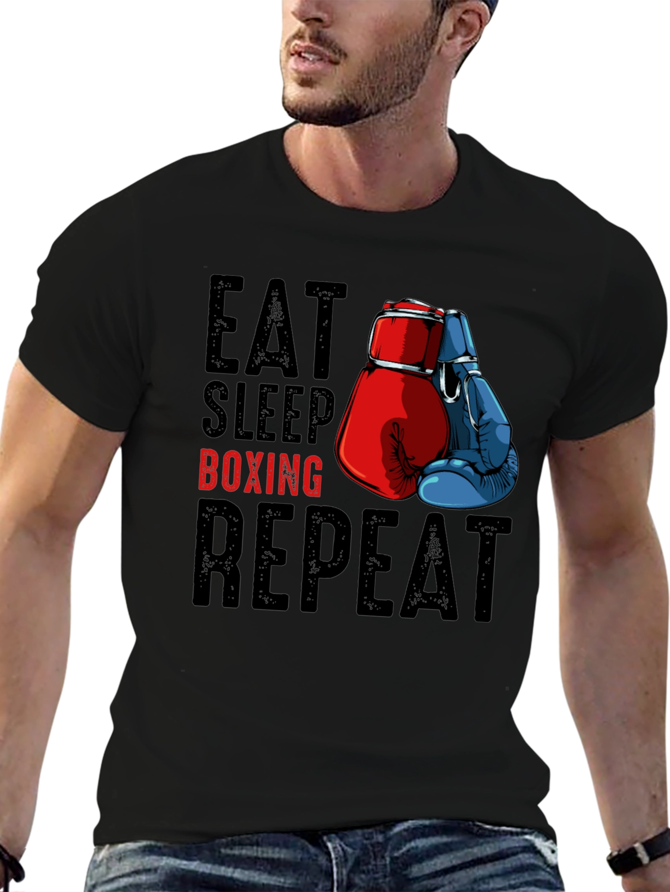 Eat Sleep Boxing Repeat Graphic Tee