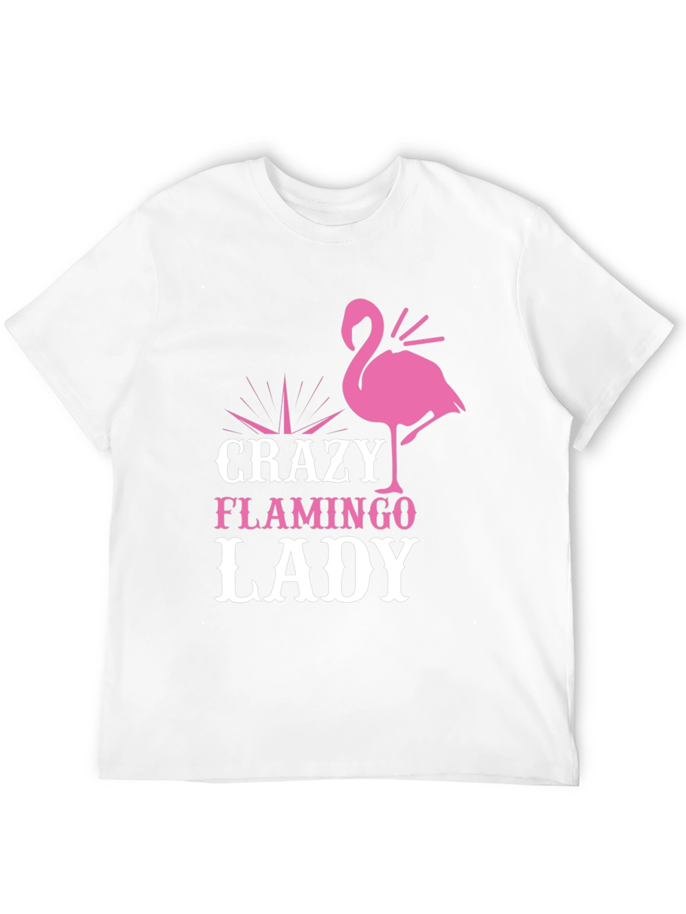 Crazy Flamingo Lady T-Shirt - Fun Novelty Tee