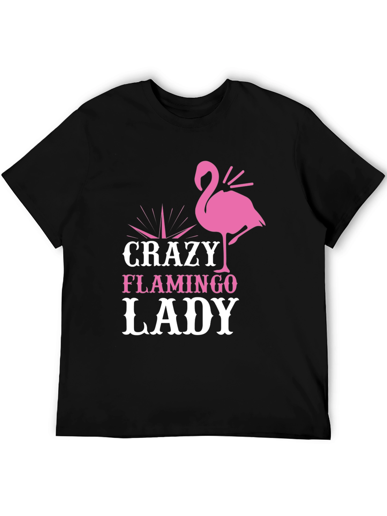 Crazy Flamingo Lady T-Shirt - Fun Novelty Tee