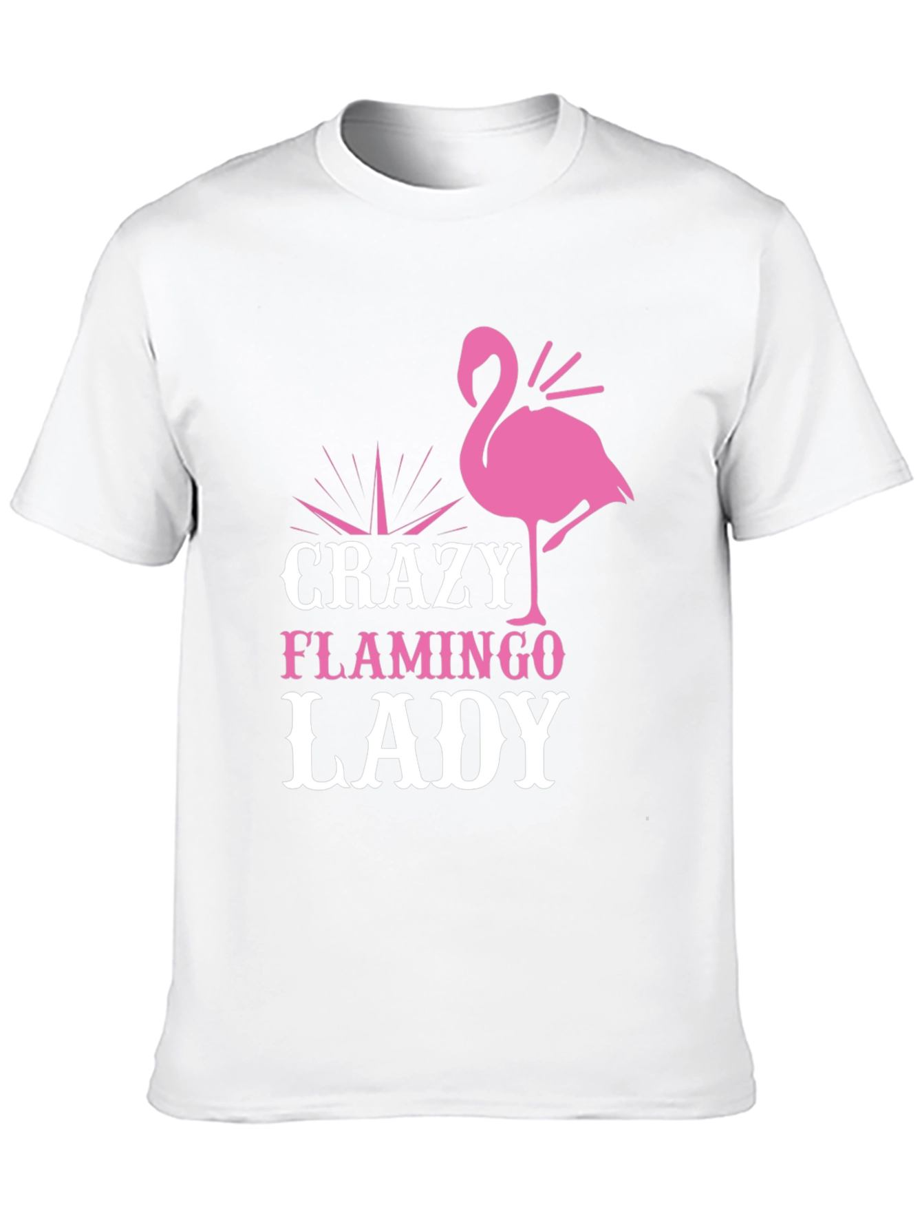 Crazy Flamingo Lady T-Shirt - Fun Novelty Tee