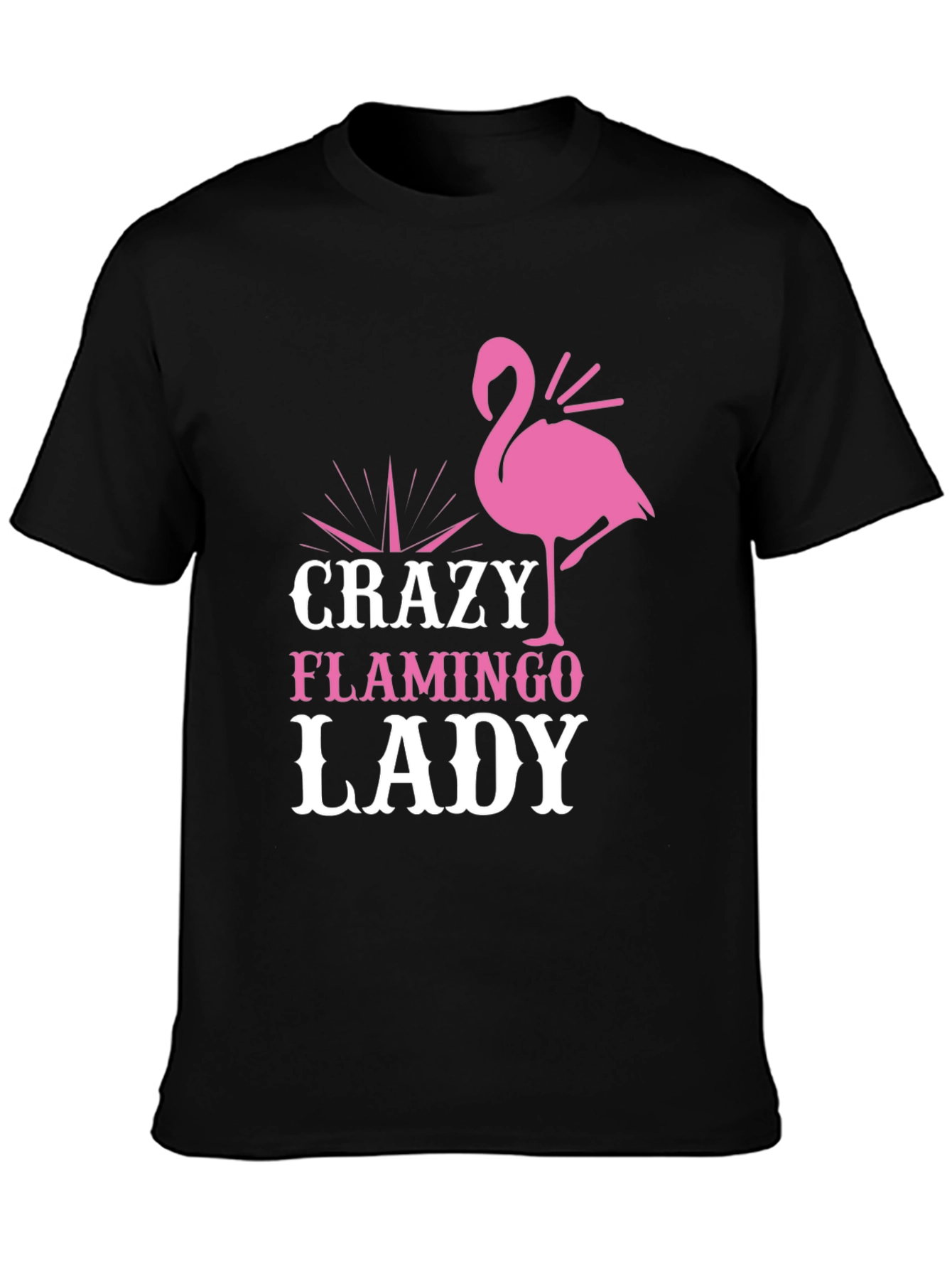 Crazy Flamingo Lady T-Shirt - Fun Novelty Tee