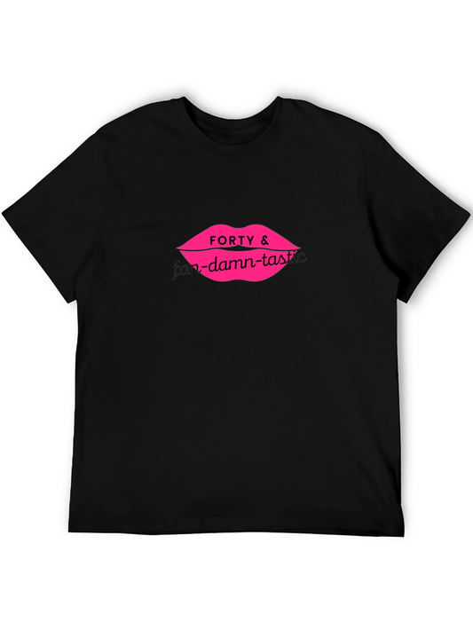 Forty & Fan-Damn-Tastic Graphic Tee - Black Cotton Blend