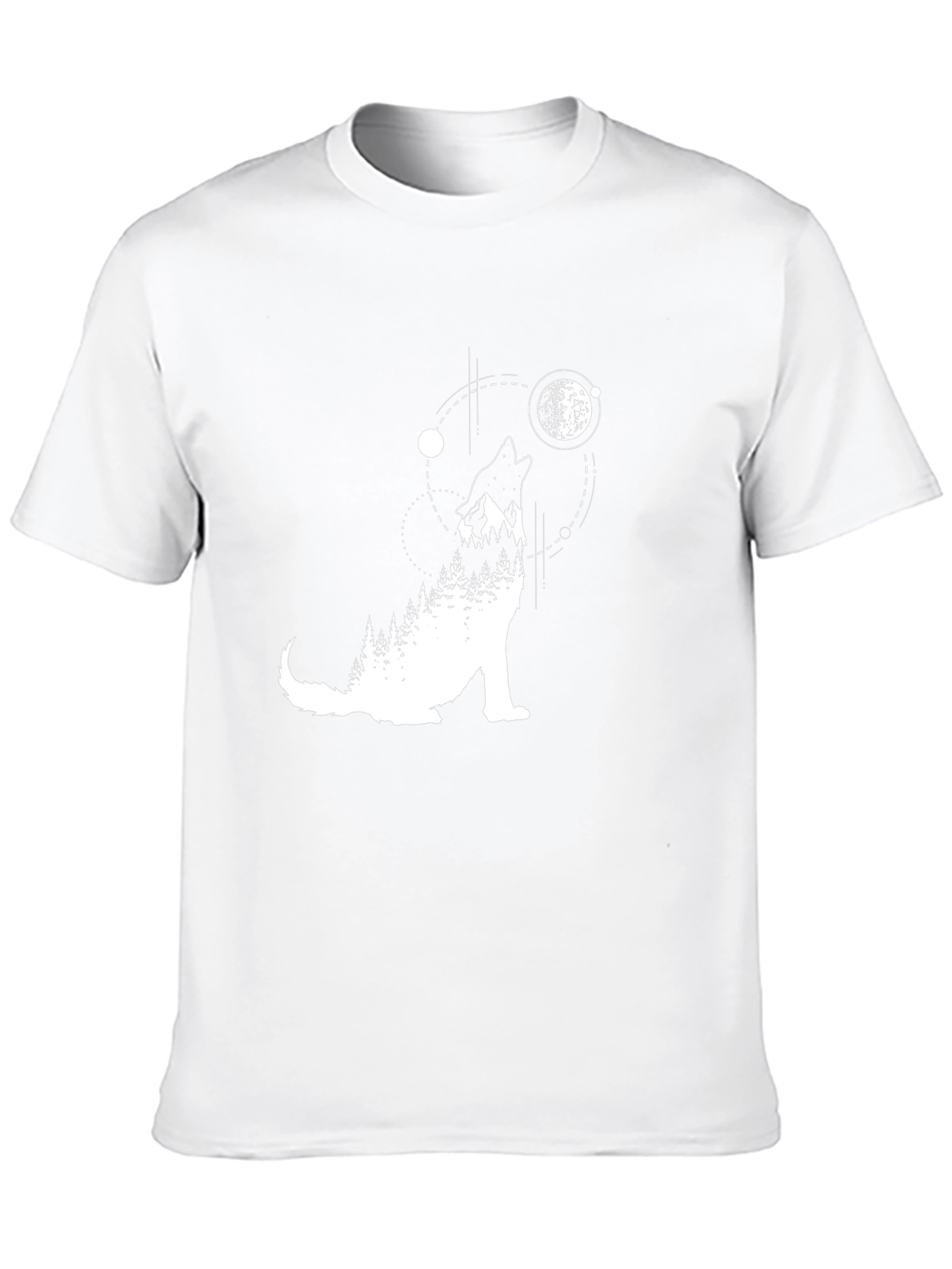 Wolf Moon Graphic Tee - Black Crewneck T-Shirt