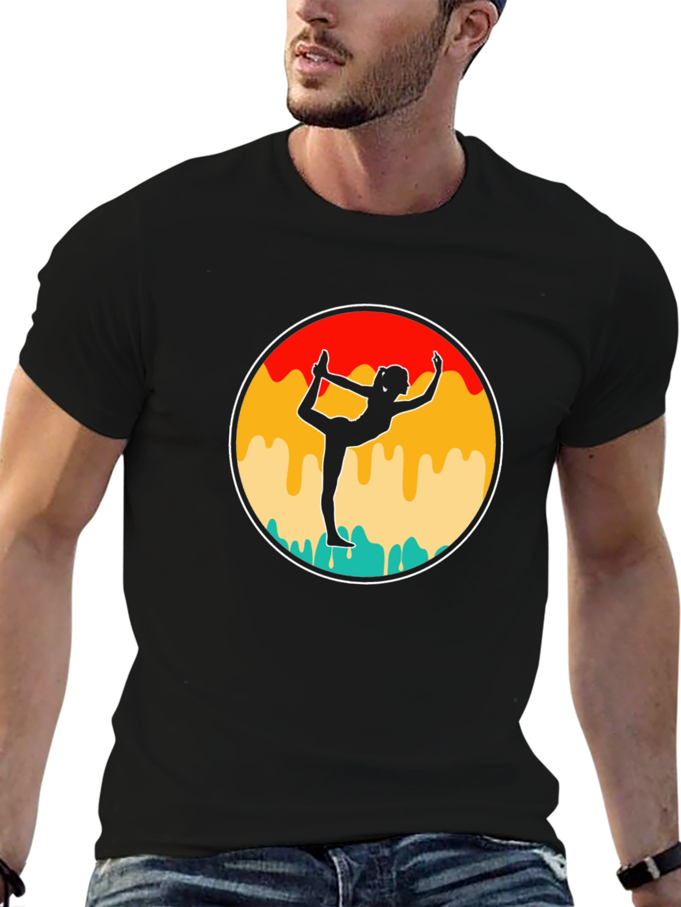 Yoga Silhouette Graphic Tee - Mens Black T-Shirt
