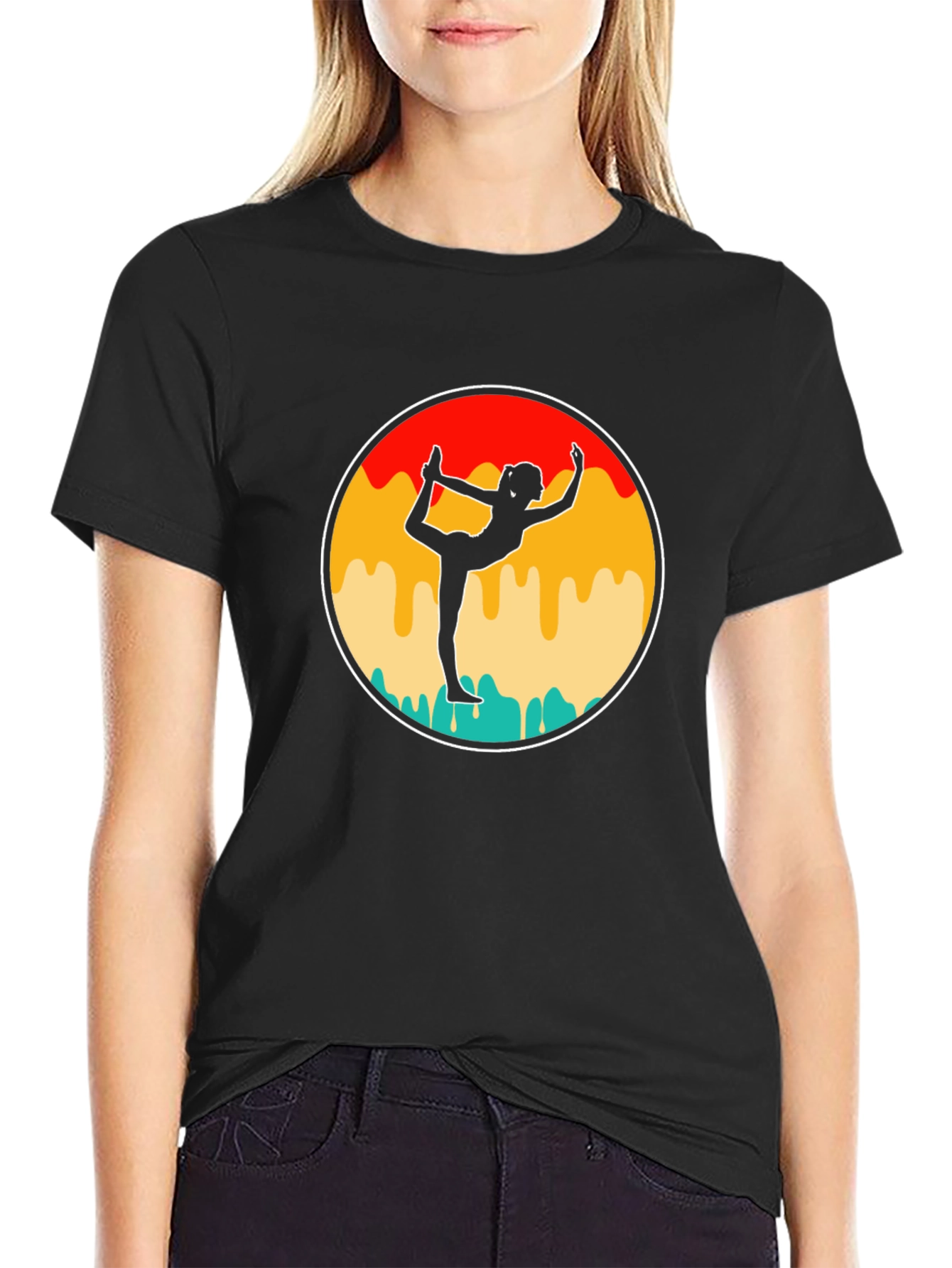 Yoga Silhouette Graphic Tee - Mens Black T-Shirt