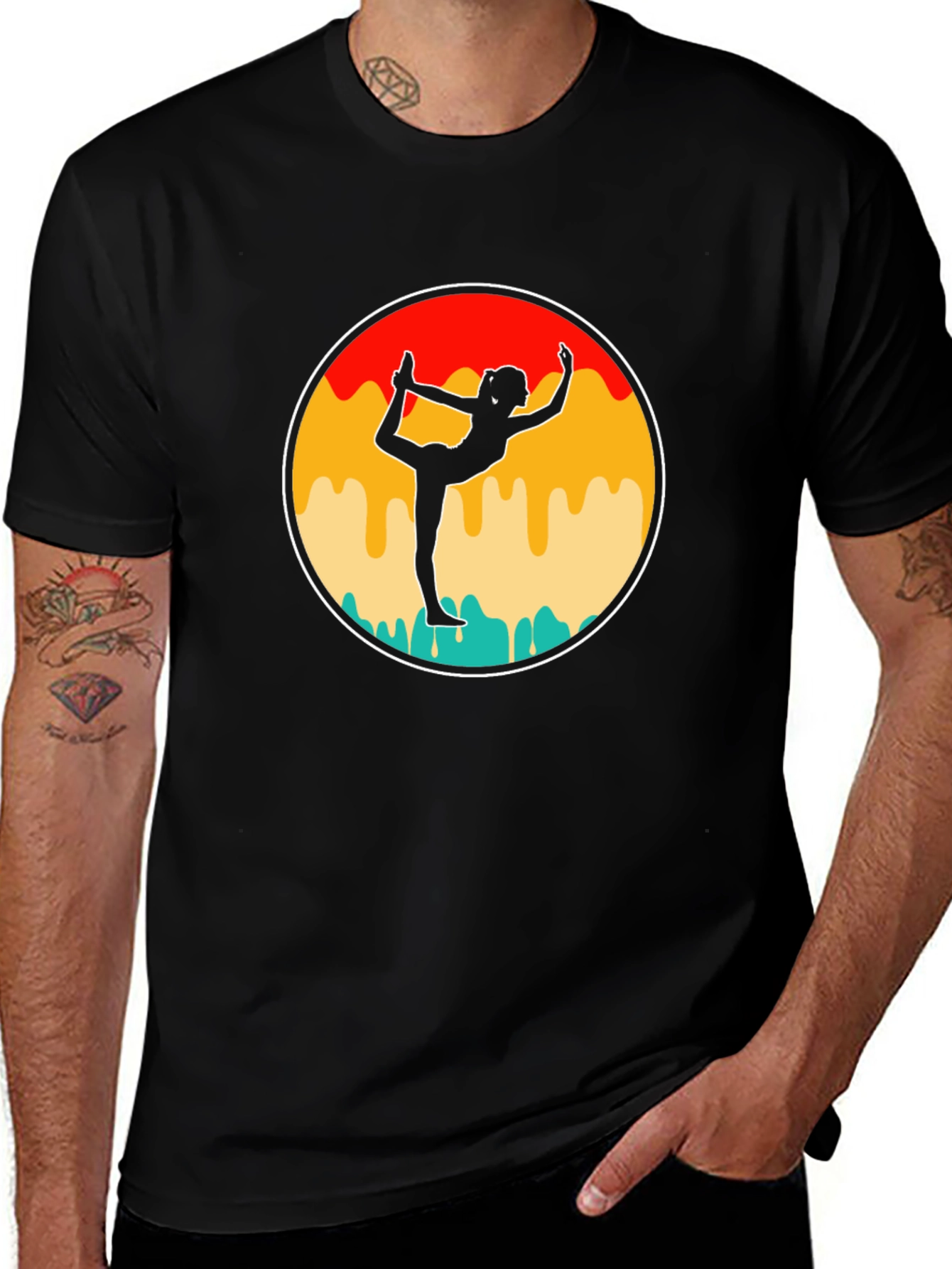 Yoga Silhouette Graphic Tee - Mens Black T-Shirt