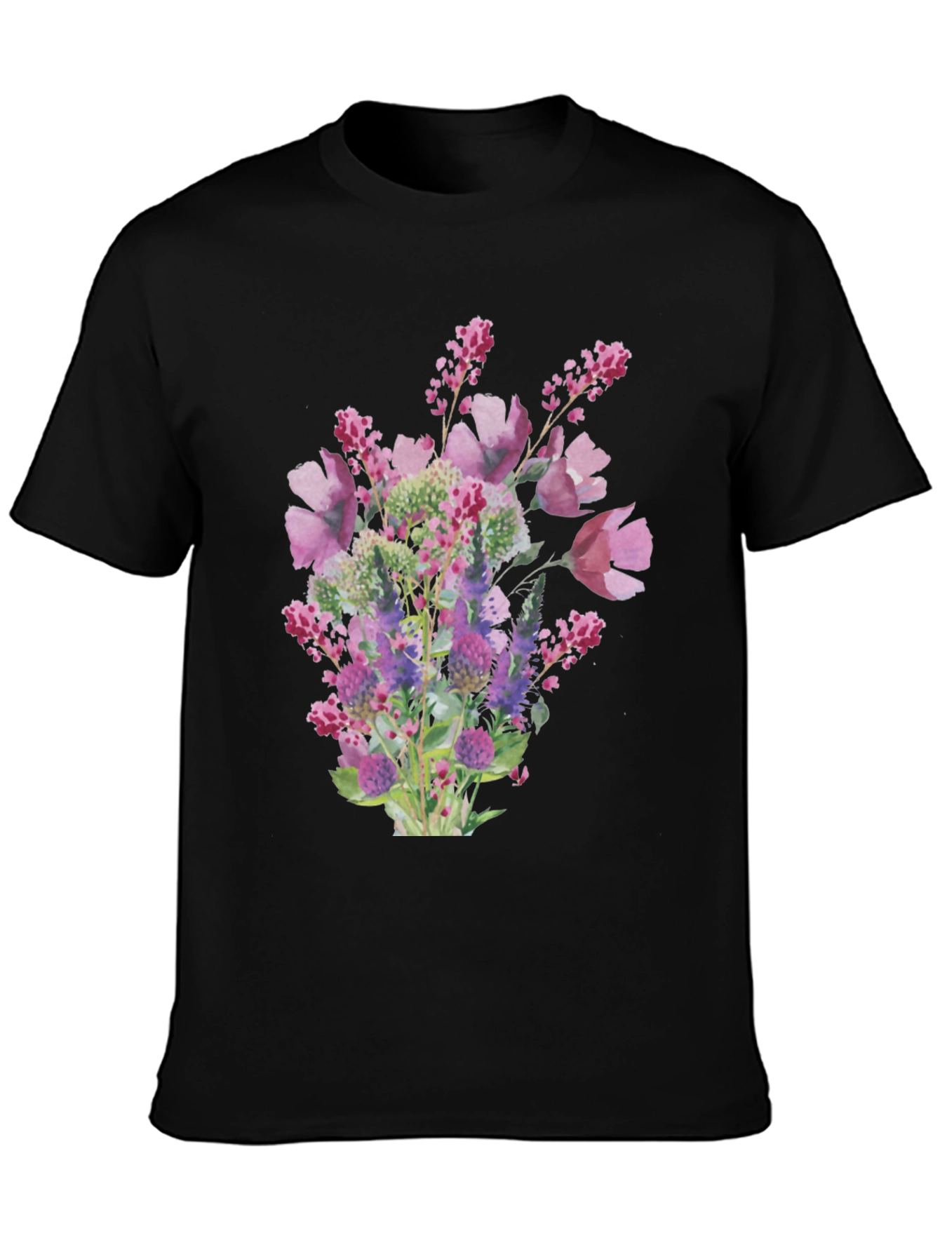Floral Bouquet Black T-Shirt