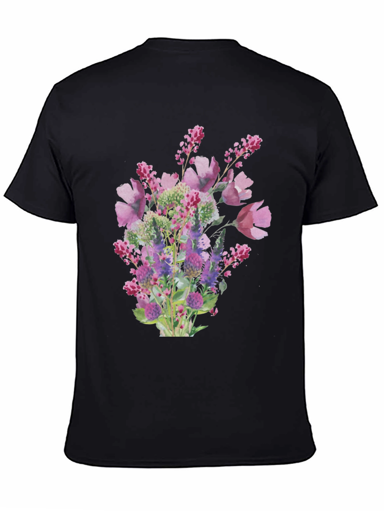 Floral Bouquet Black T-Shirt