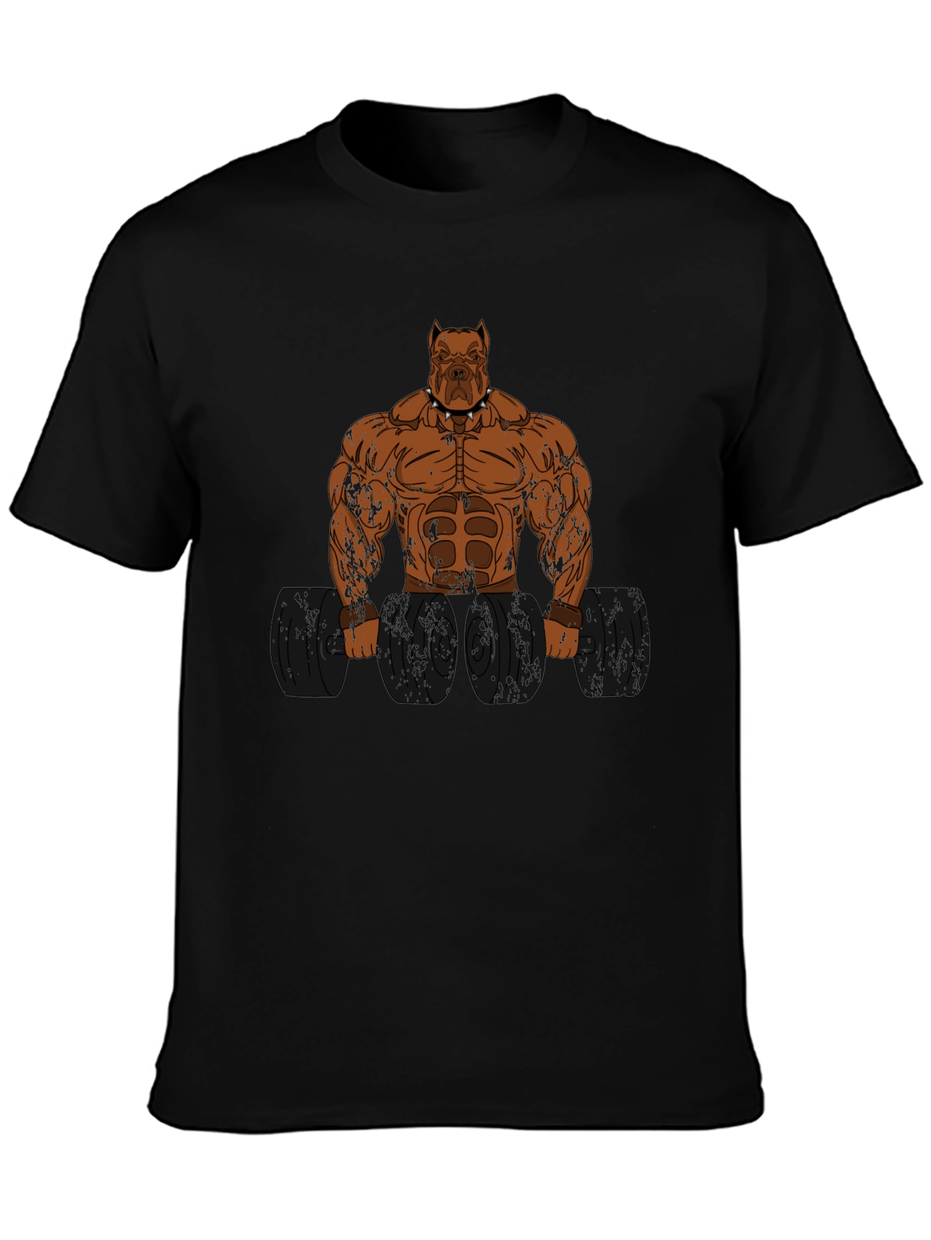 Pitbull Bodybuilder Graphic Print T-Shirt