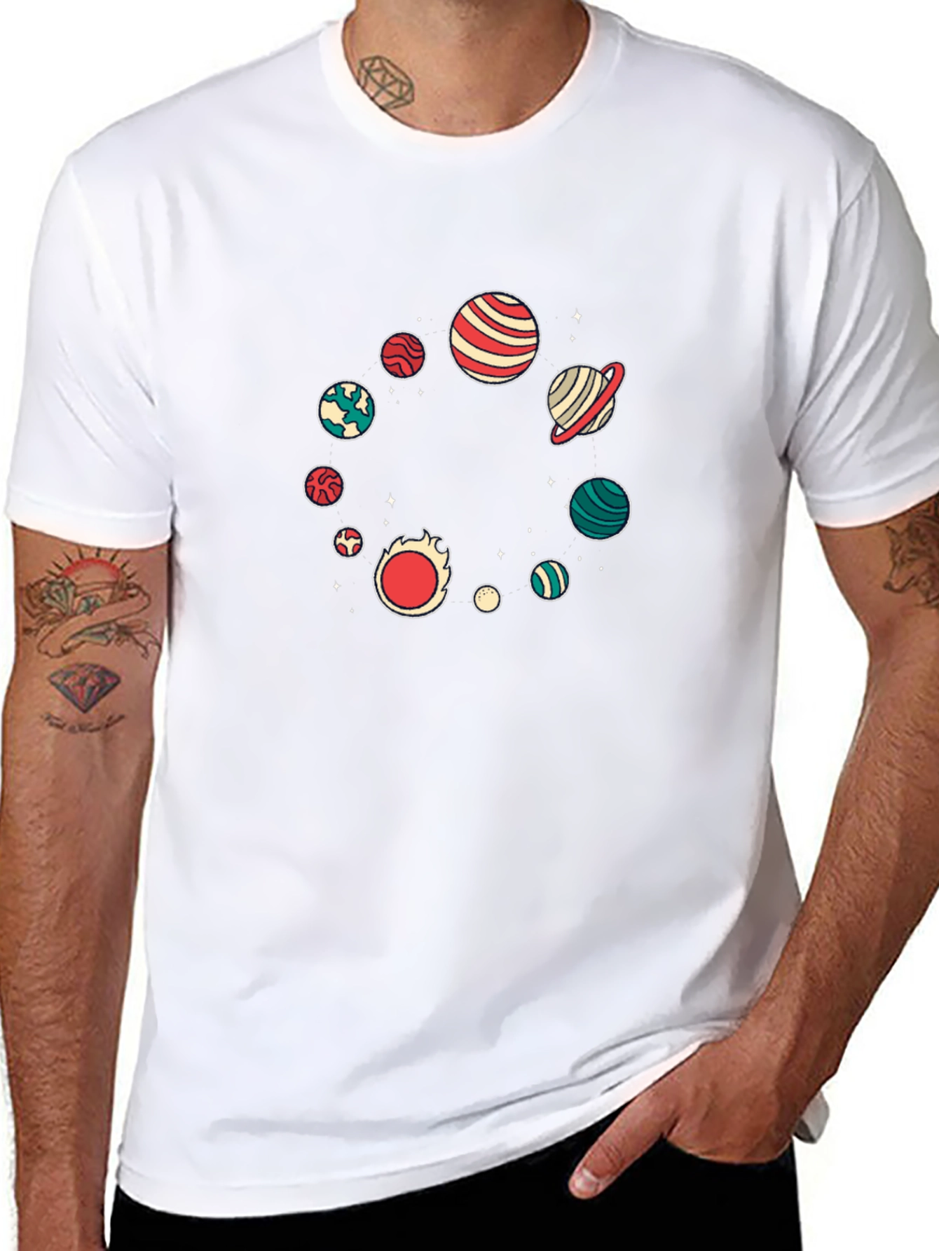Planetary Orbit Graphic Black Tee