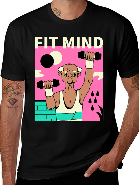 Fit Mind Black T-Shirt - Workout Graphic Tee