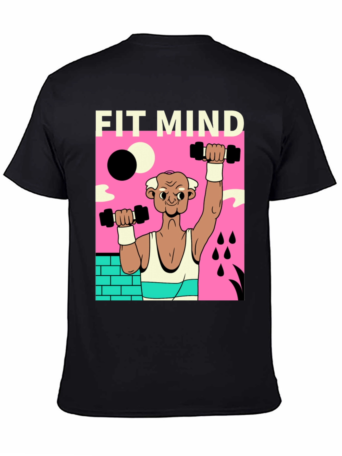 Fit Mind Black T-Shirt - Workout Graphic Tee