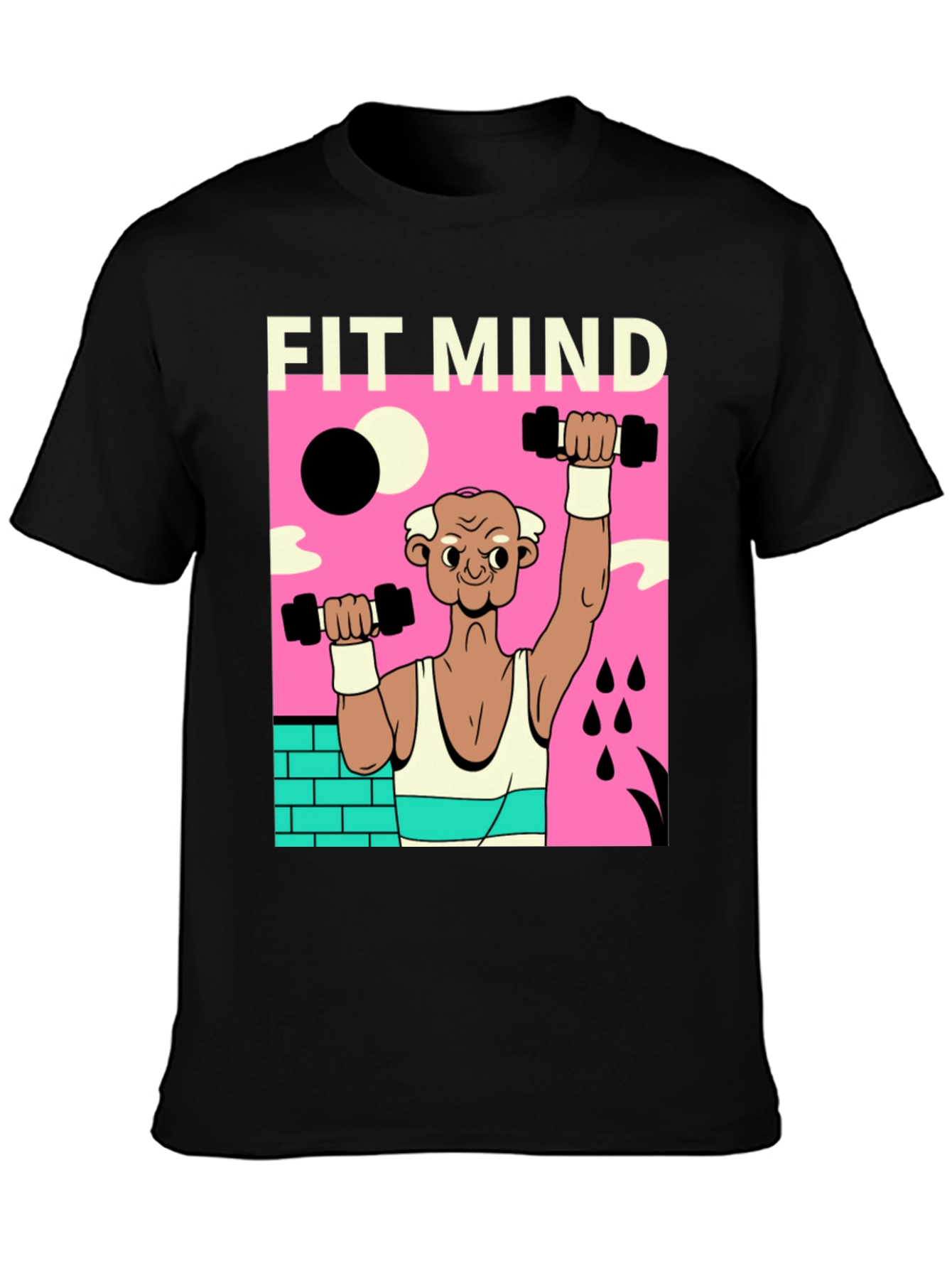 Fit Mind Black T-Shirt - Workout Graphic Tee