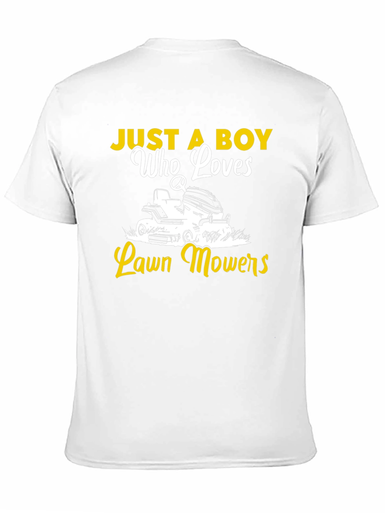 Just a Boy Who Loves Lawn Mowers Black Tee