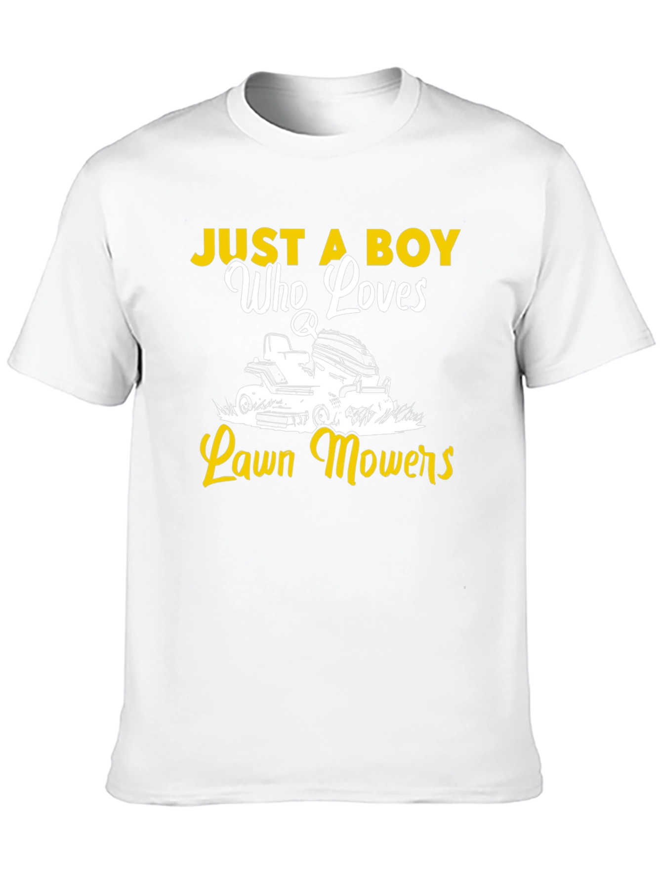 Just a Boy Who Loves Lawn Mowers Black Tee