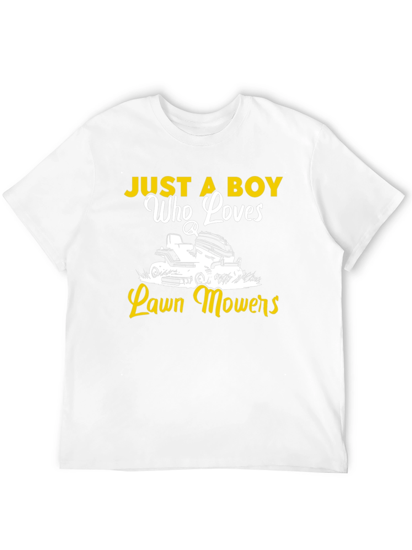Just a Boy Who Loves Lawn Mowers Black Tee
