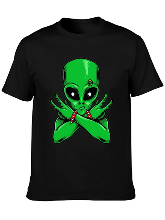 Alien Rocker T-Shirt - Green Alien Design