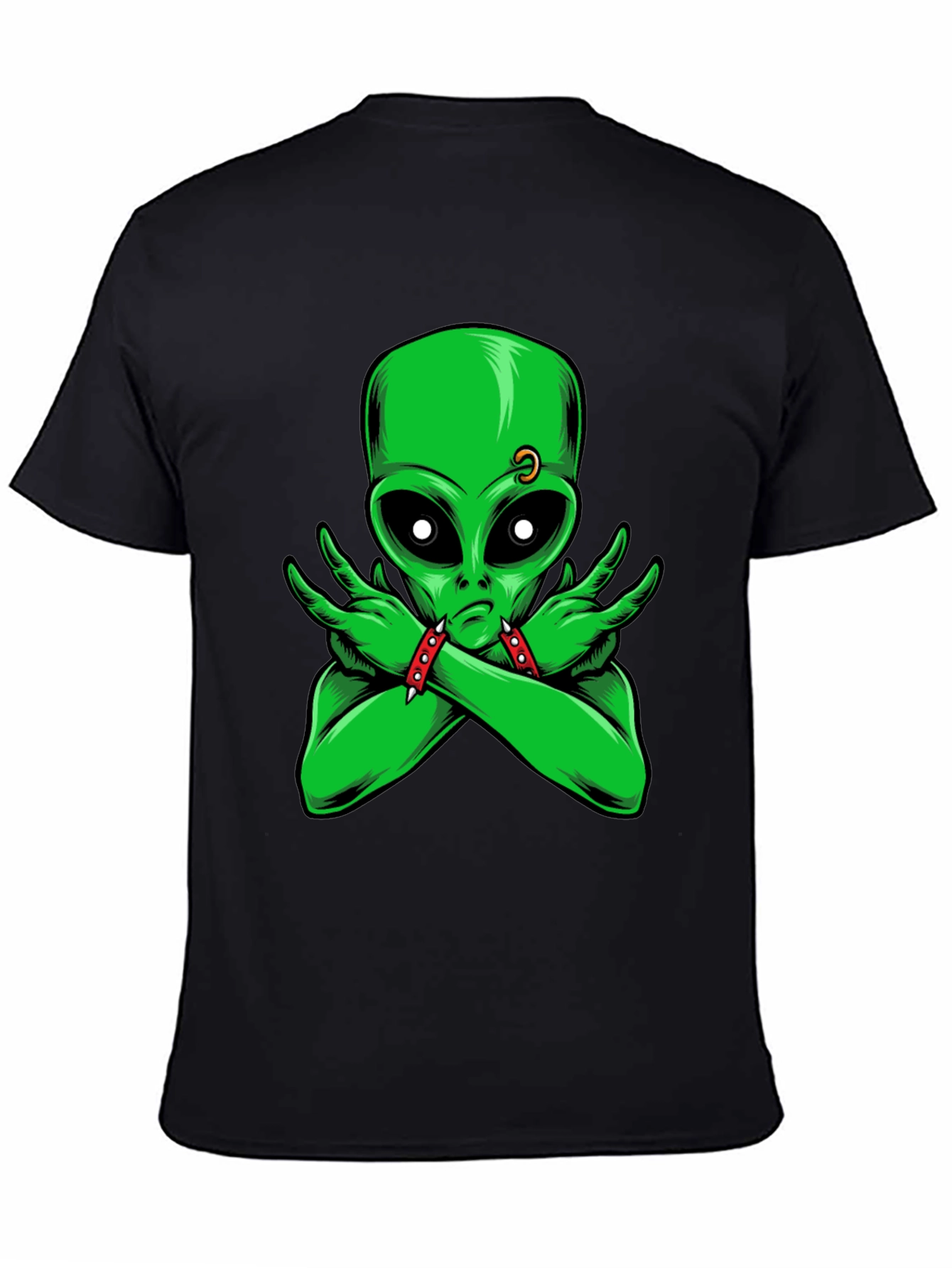 Alien Rocker T-Shirt - Green Alien Design