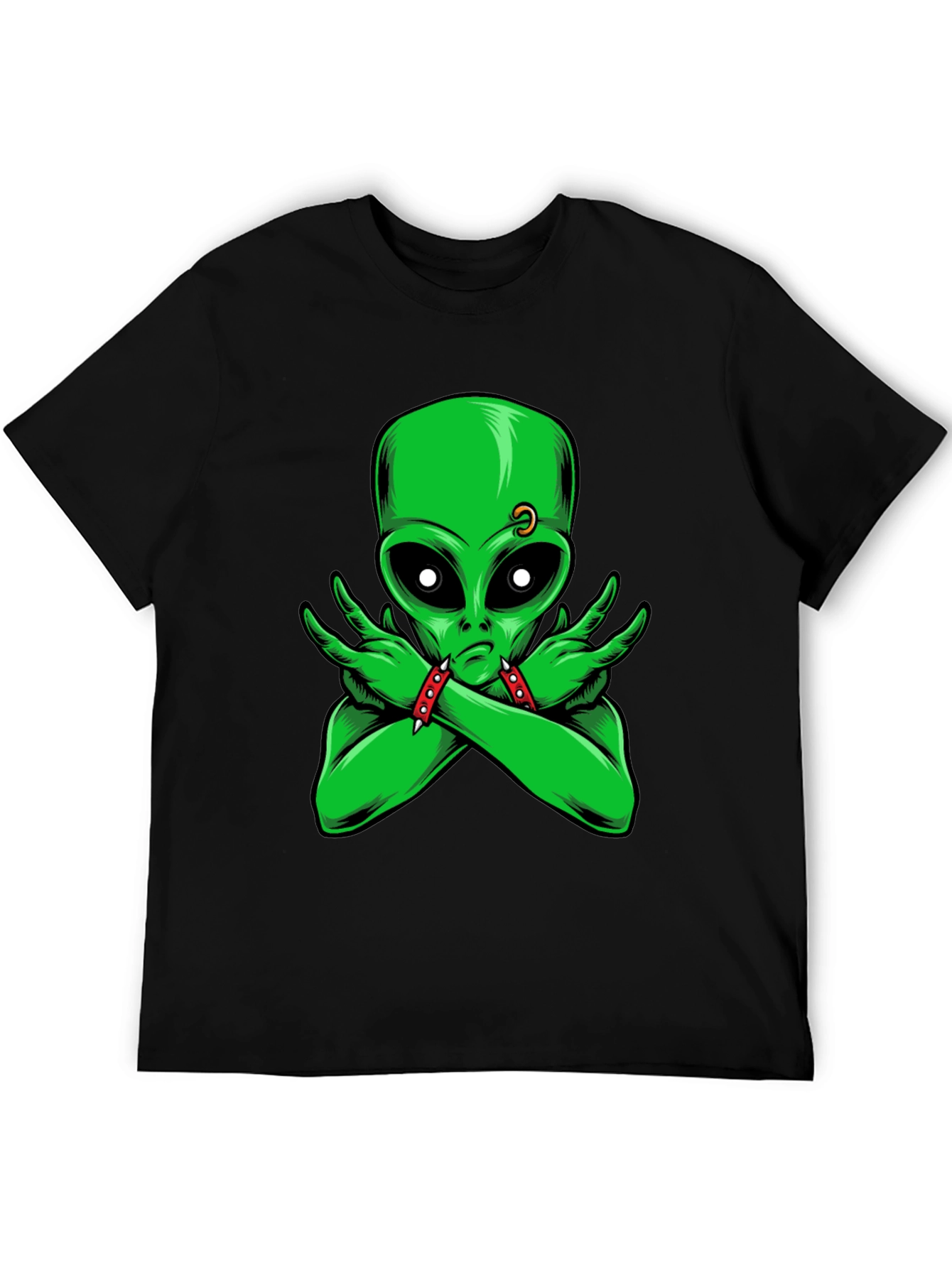Alien Rocker T-Shirt - Green Alien Design