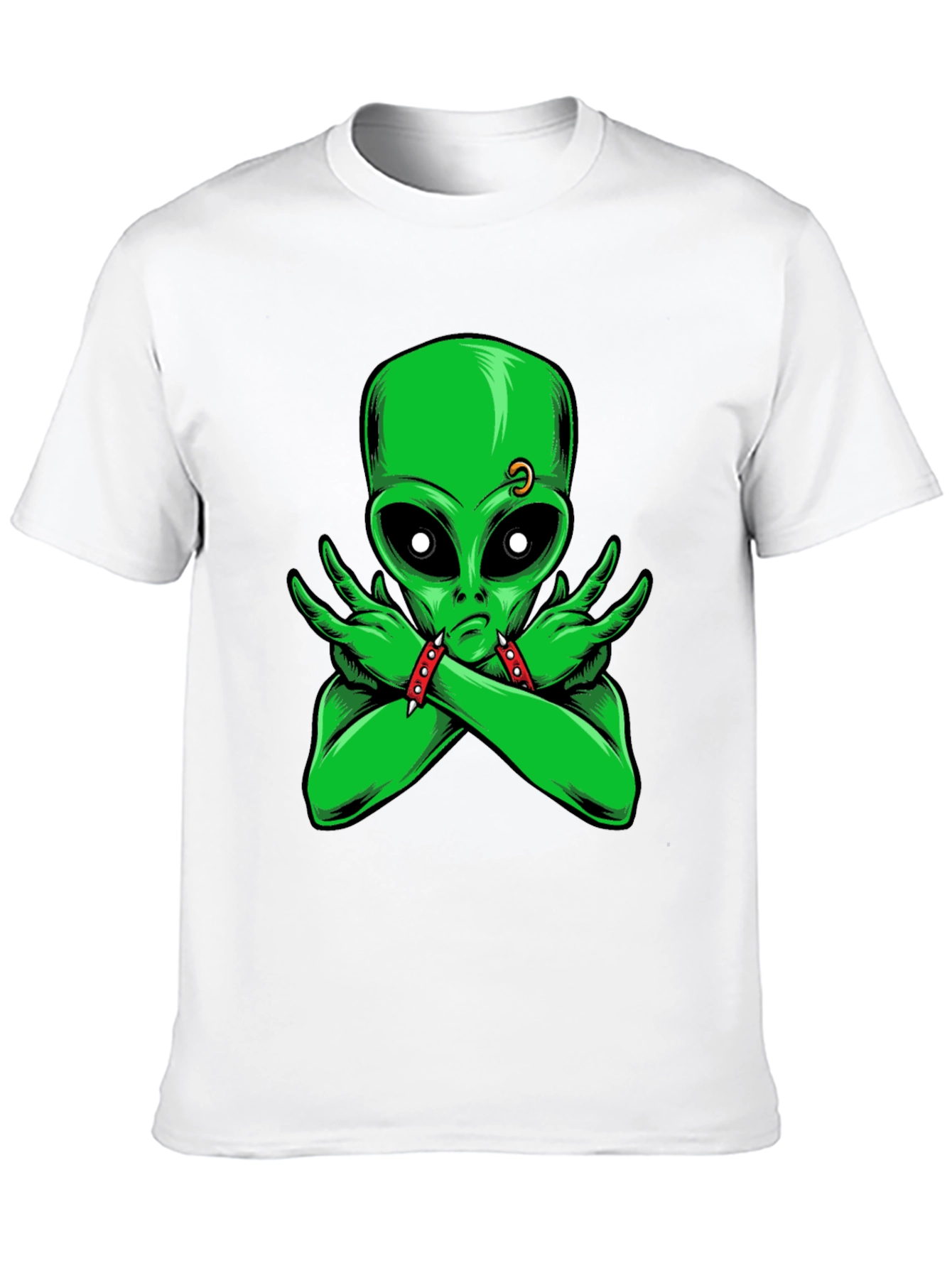 Alien Rocker T-Shirt - Green Alien Design