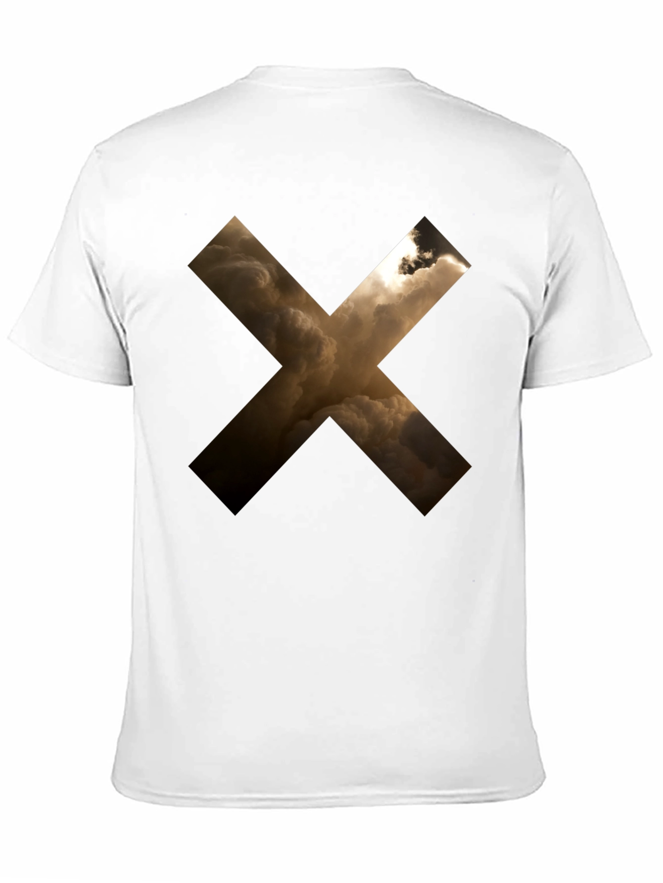 Abstract Cloud Cross Graphic Black T-Shirt