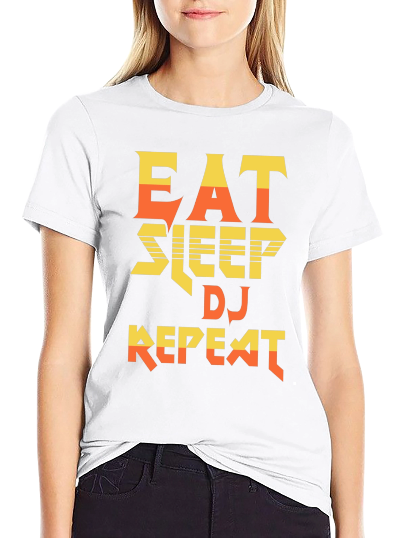 Eat Sleep DJ Repeat Black Graphic Tee