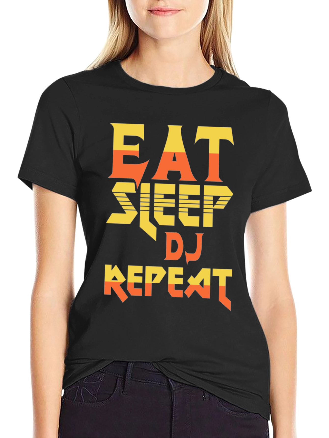 Eat Sleep DJ Repeat Black Graphic Tee