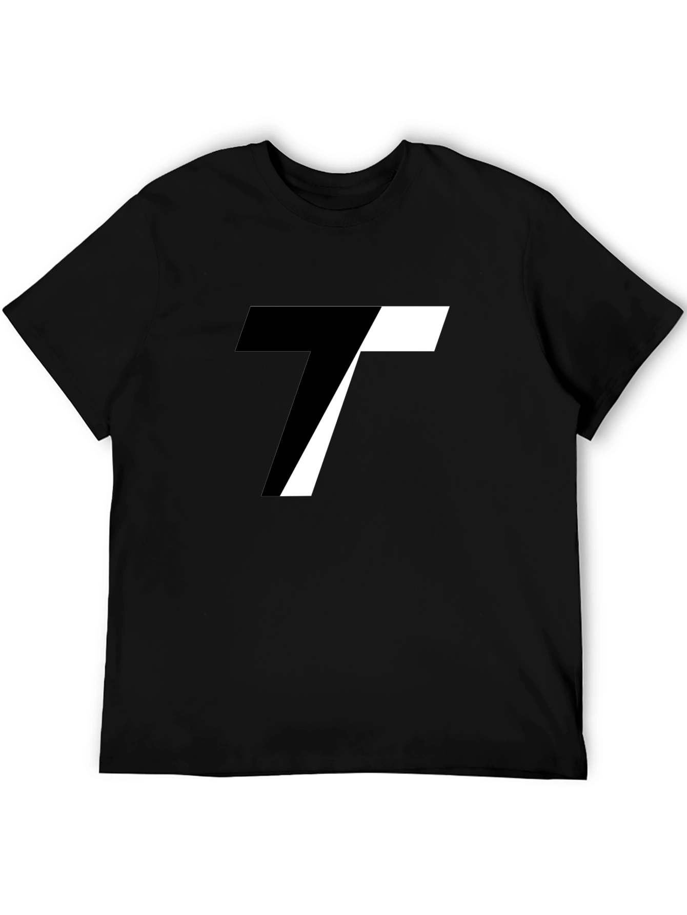 Modern Black T-Shirt with Abstract T Design