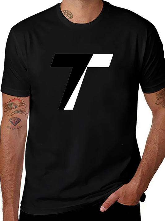 Modern Black T-Shirt with Abstract T Design