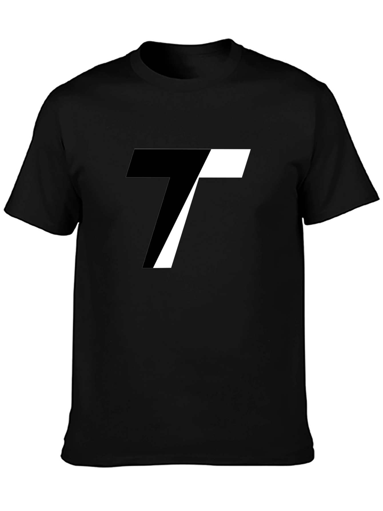 Modern Black T-Shirt with Abstract T Design