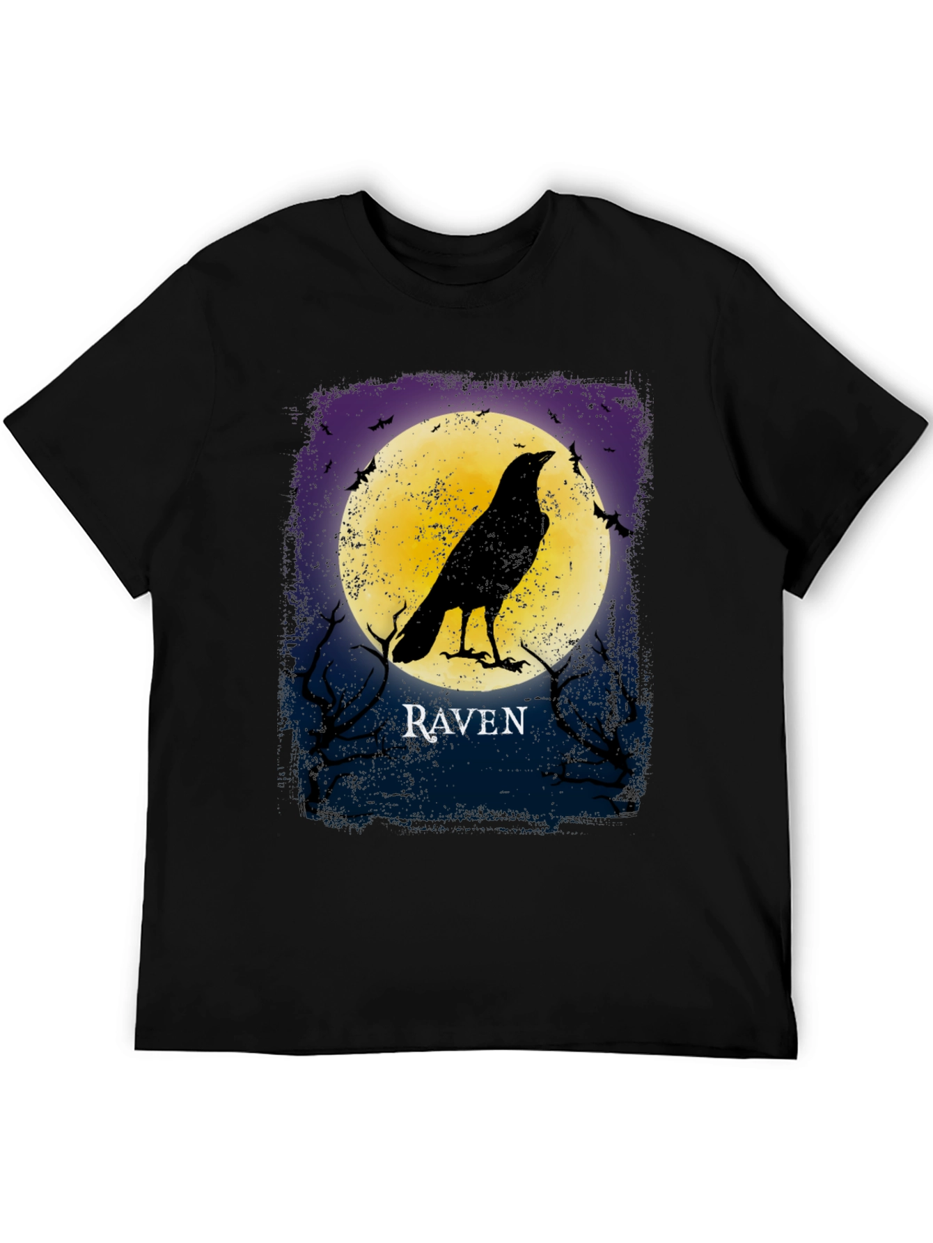 Raven Moon Graphic T-Shirt Black