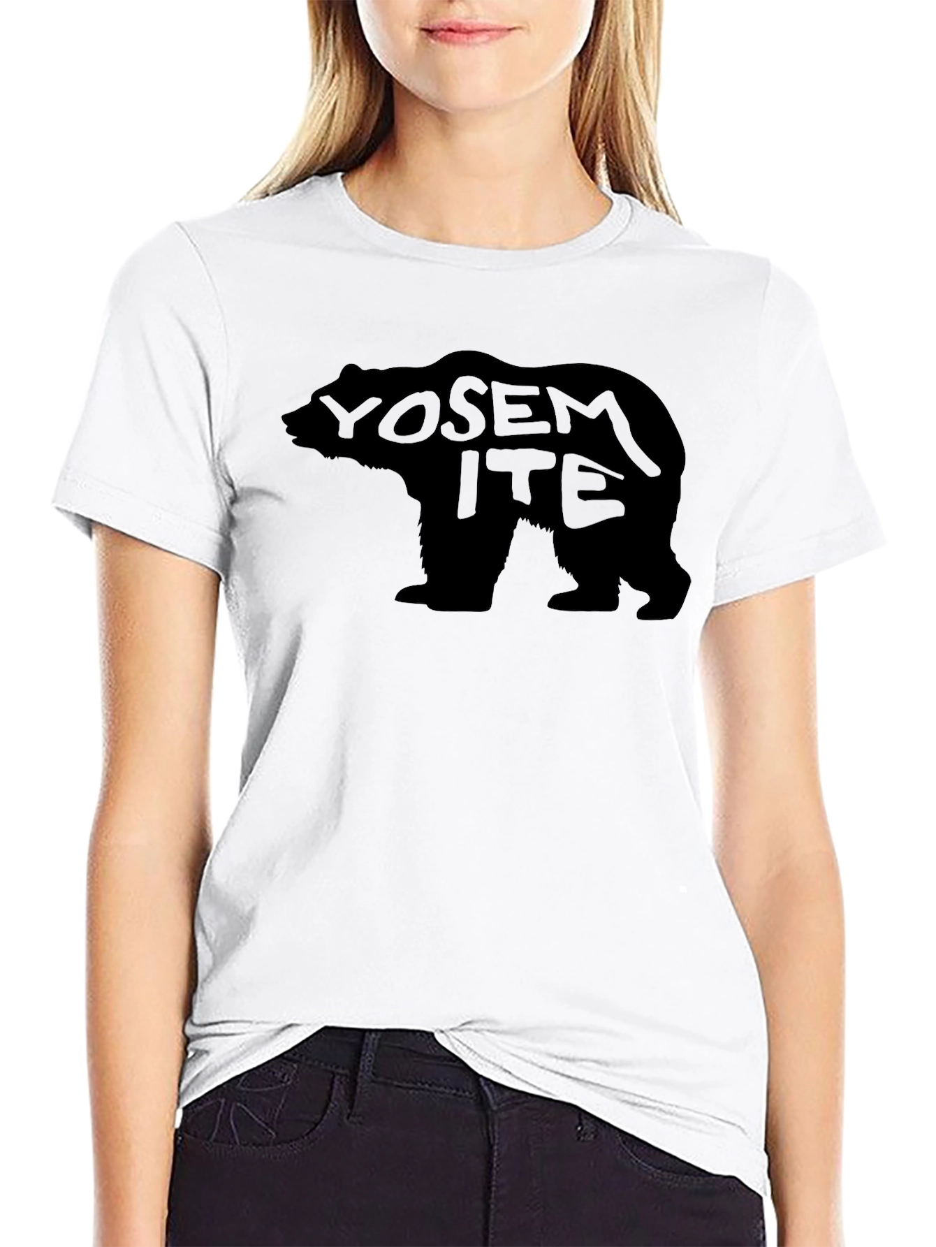 Yosemite Bear Black Graphic T-Shirt