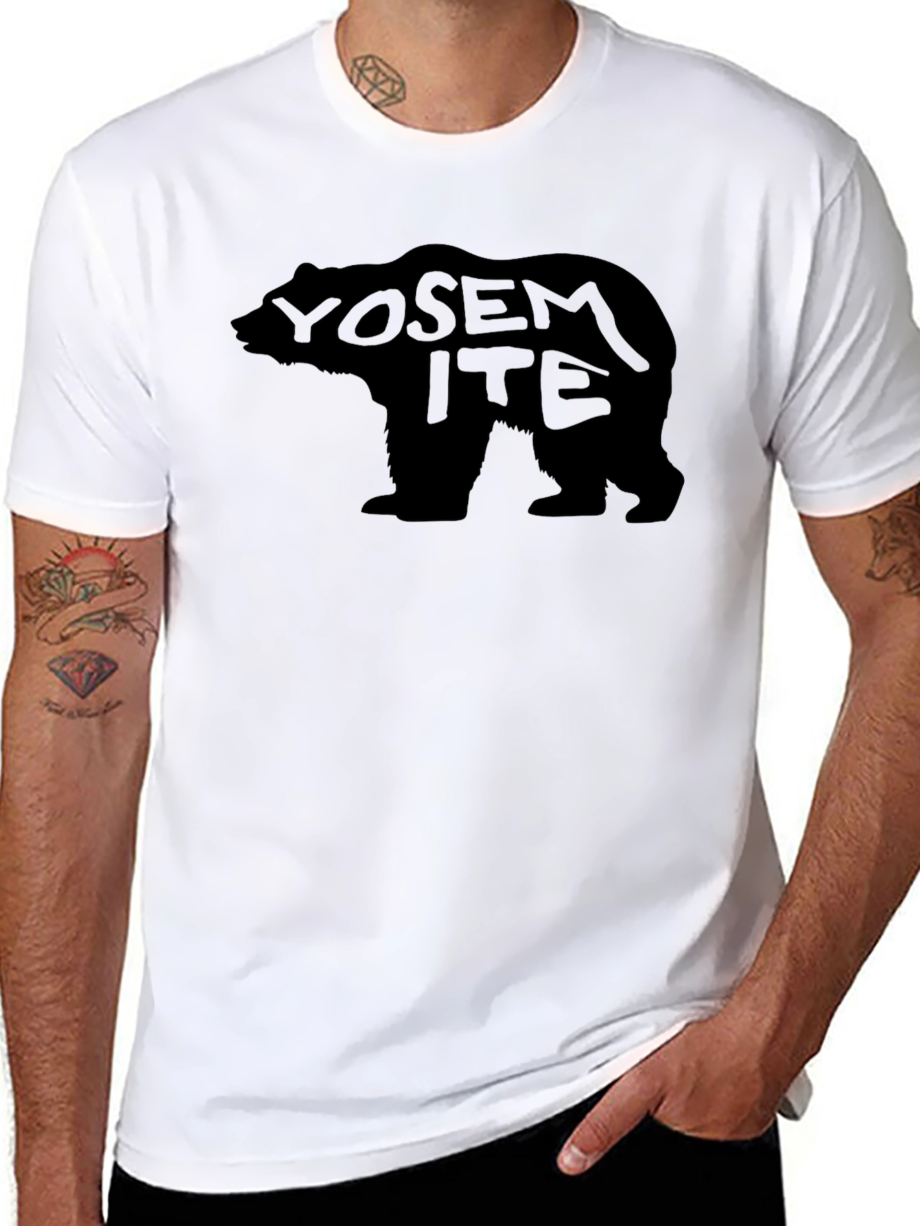 Yosemite Bear Black Graphic T-Shirt