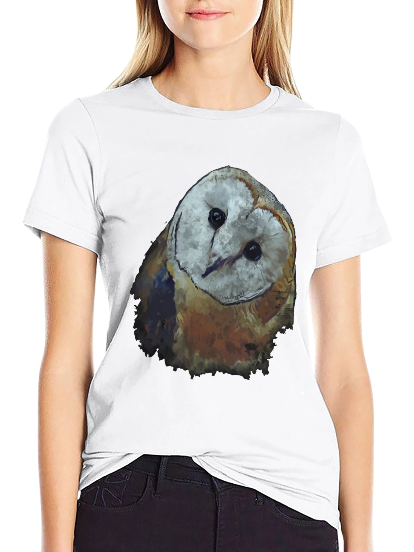 Mens Black Owl Graphic Tee