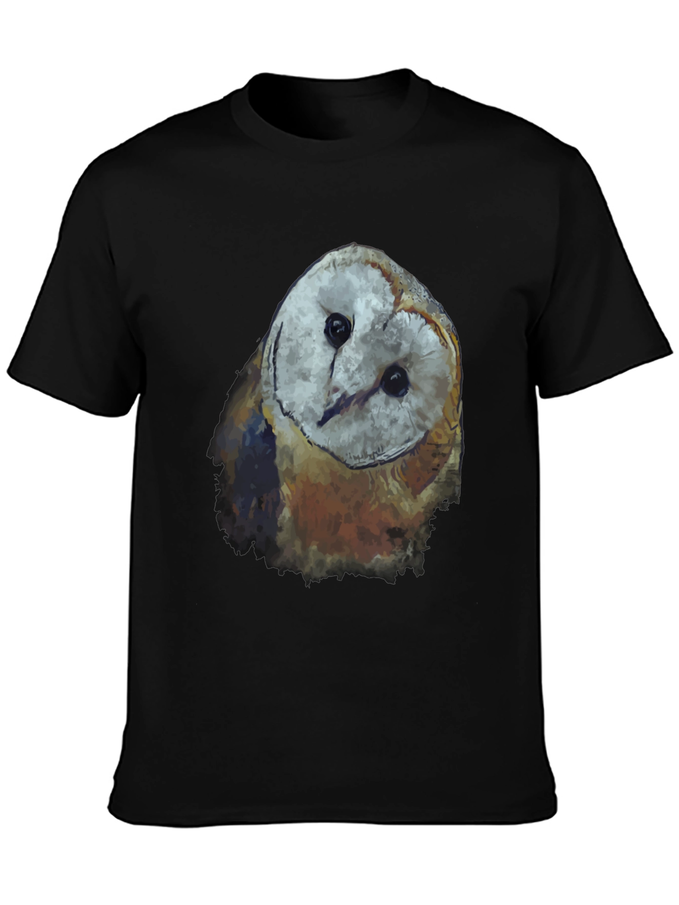 Mens Black Owl Graphic Tee