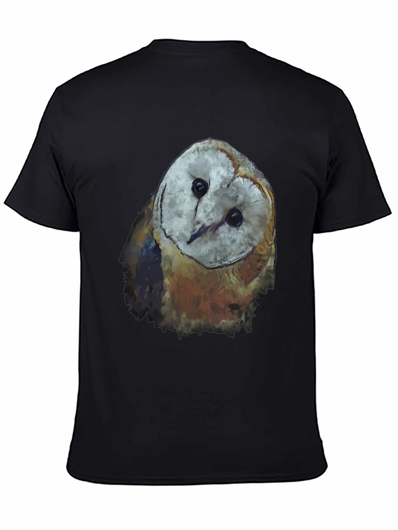 Mens Black Owl Graphic Tee