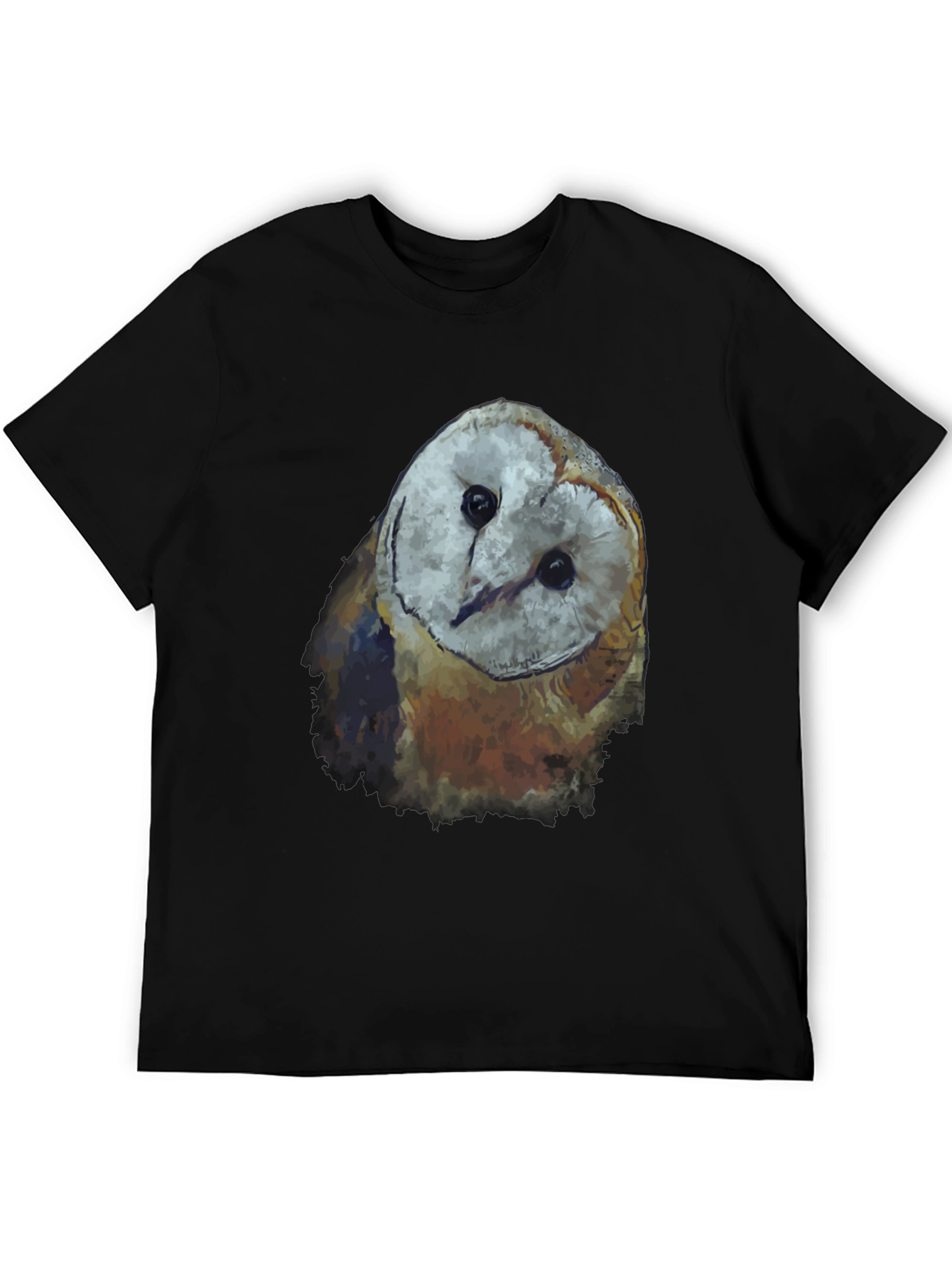 Mens Black Owl Graphic Tee