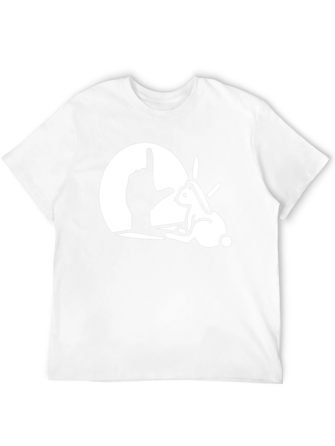 Rabbit Hand Shadow Graphic Tee - Unique Design