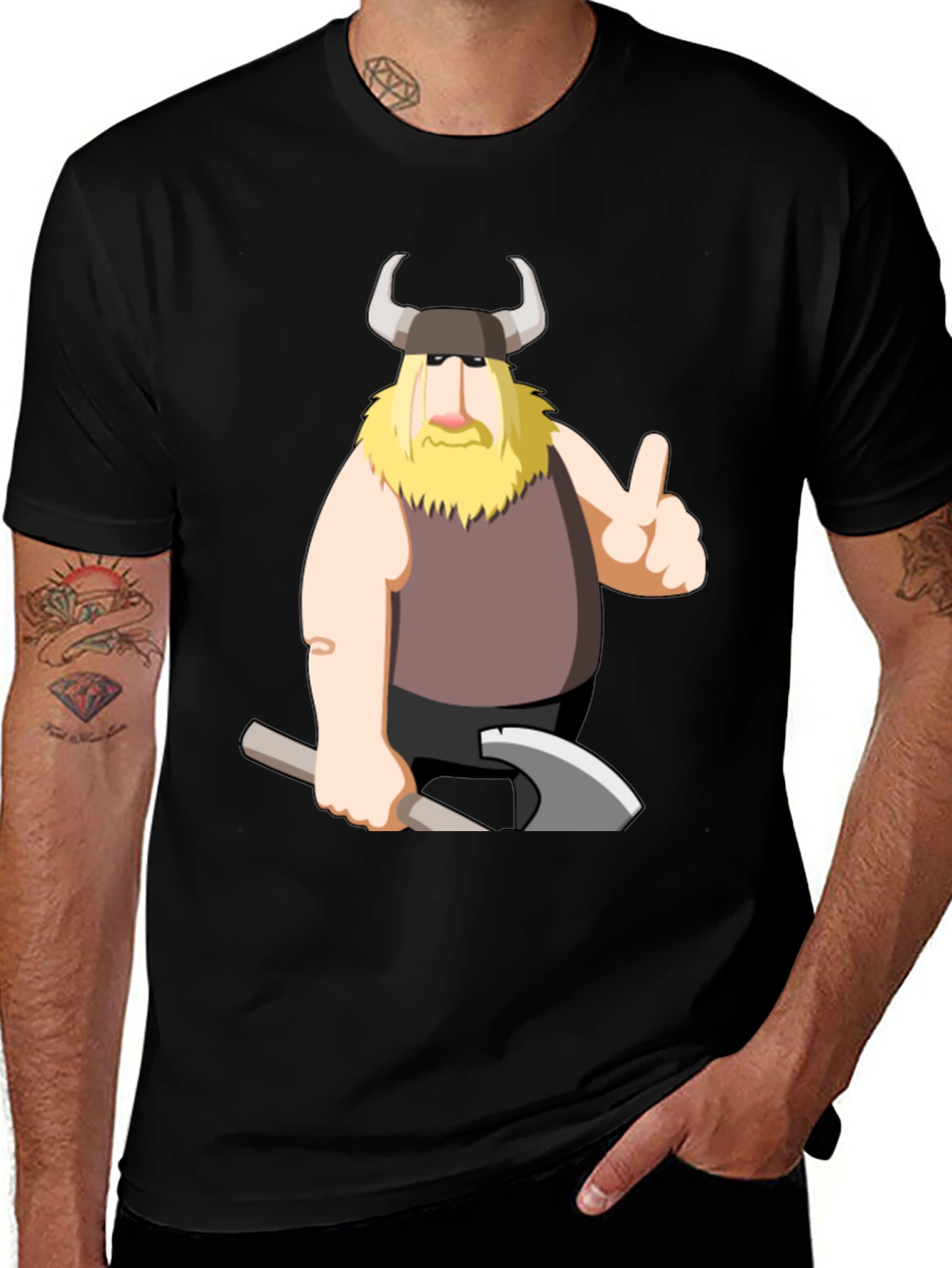 Viking Cartoon Graphic T-Shirt