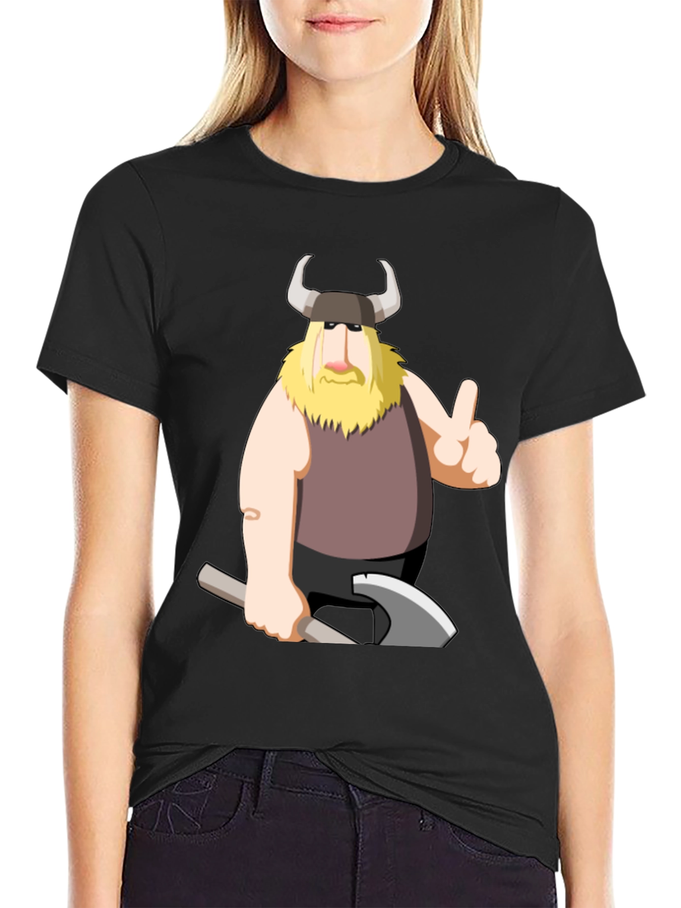 Viking Cartoon Graphic T-Shirt