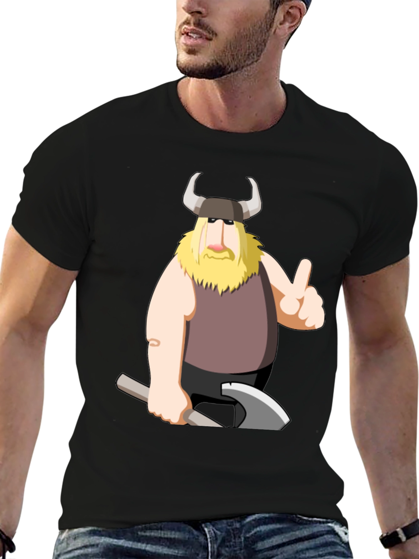 Viking Cartoon Graphic T-Shirt