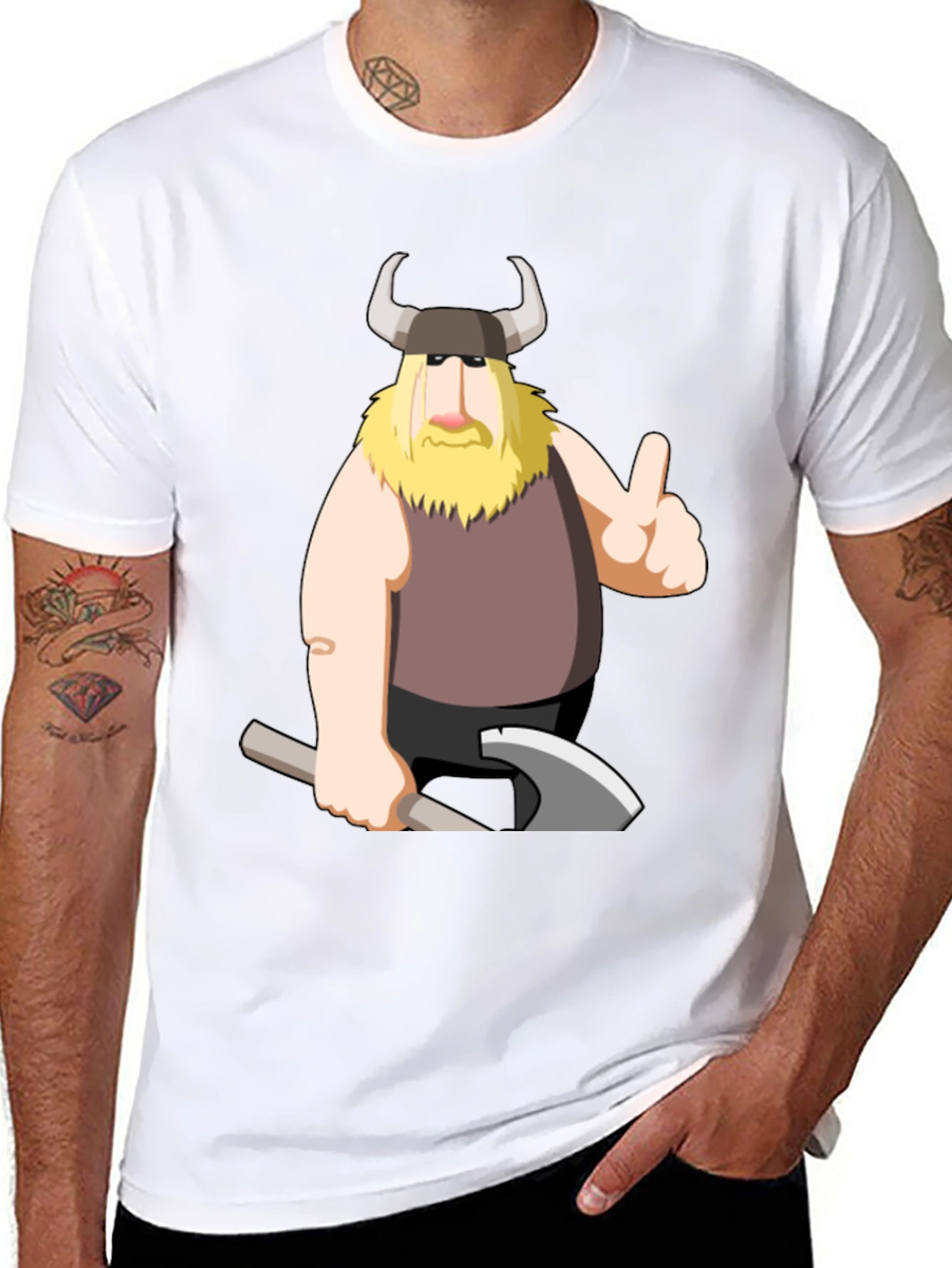 Viking Cartoon Graphic T-Shirt