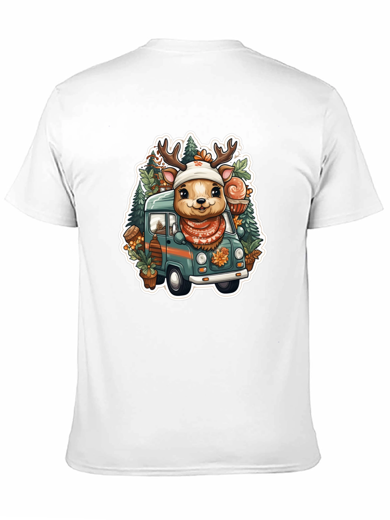 Festive Deer Truck Graphic Tee
