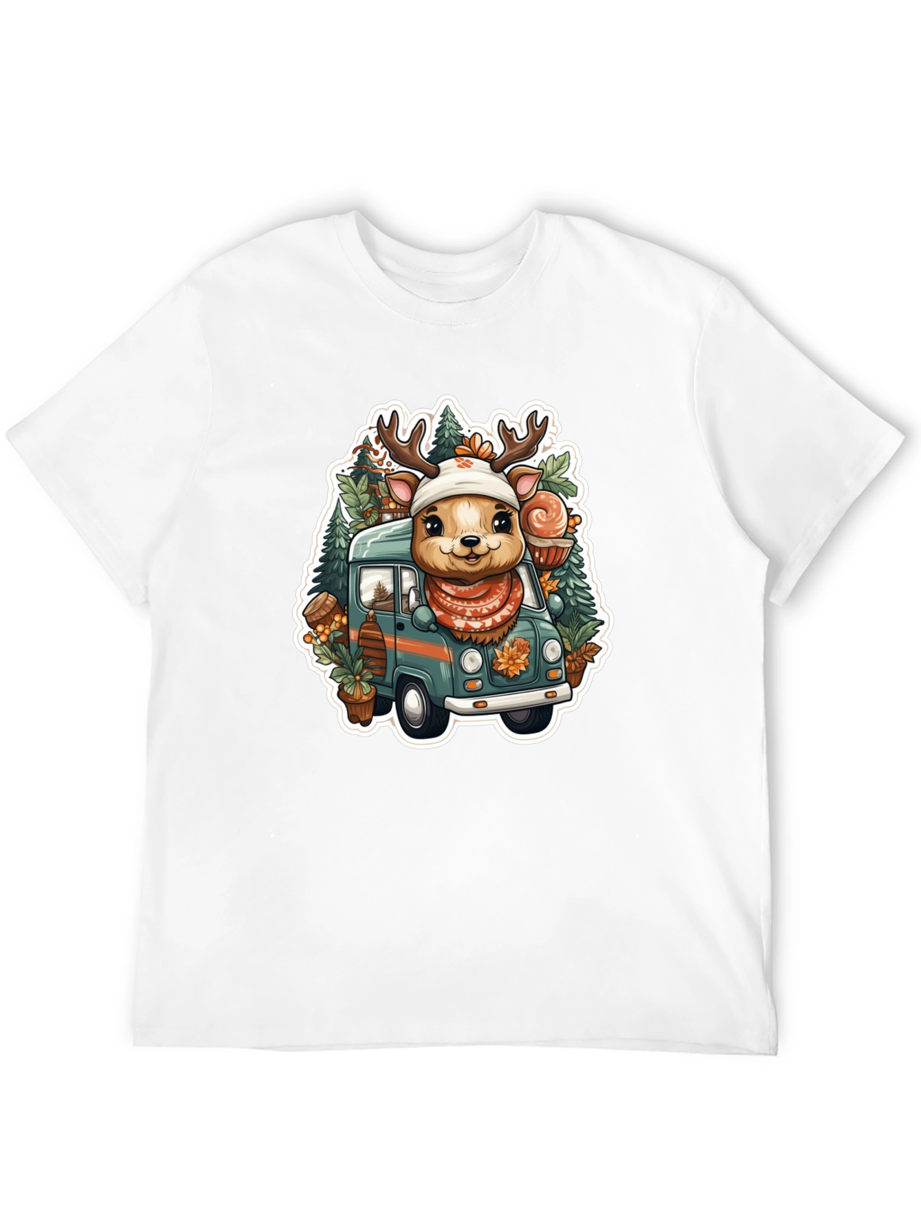 Festive Deer Truck Graphic Tee