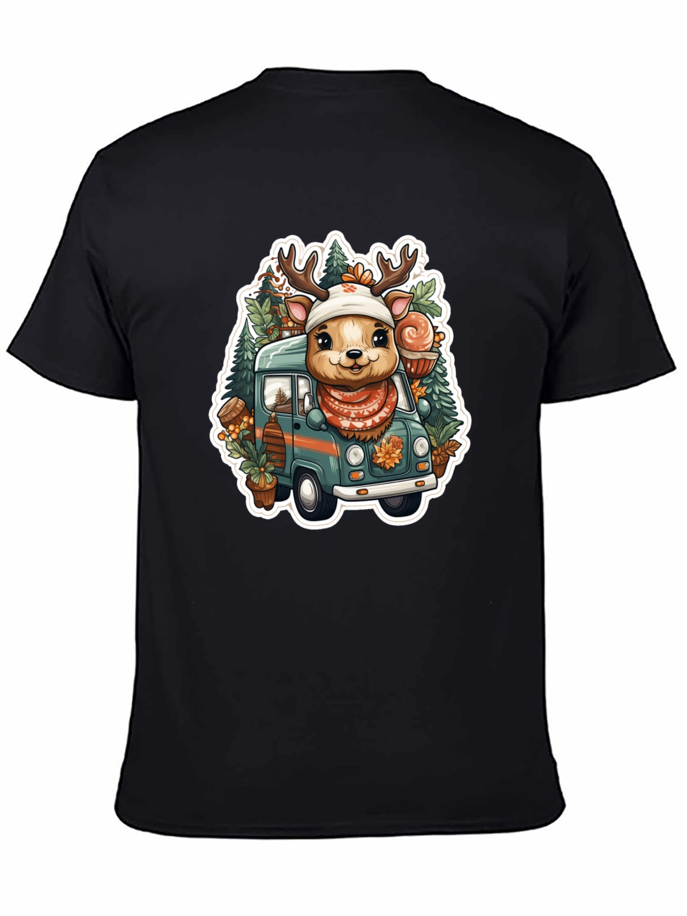 Festive Deer Truck Graphic Tee