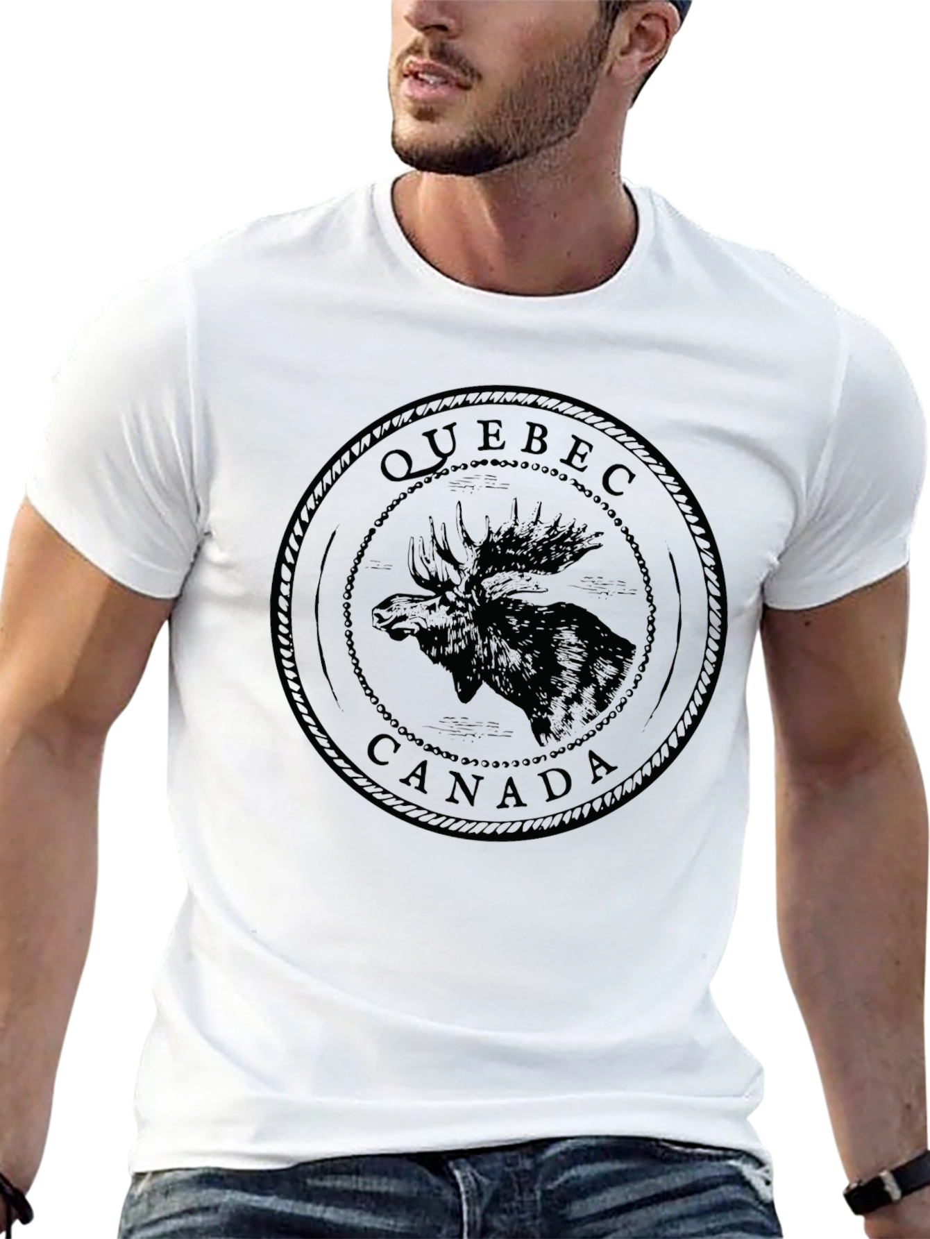 Quebec Canada Moose Graphic T-Shirt
