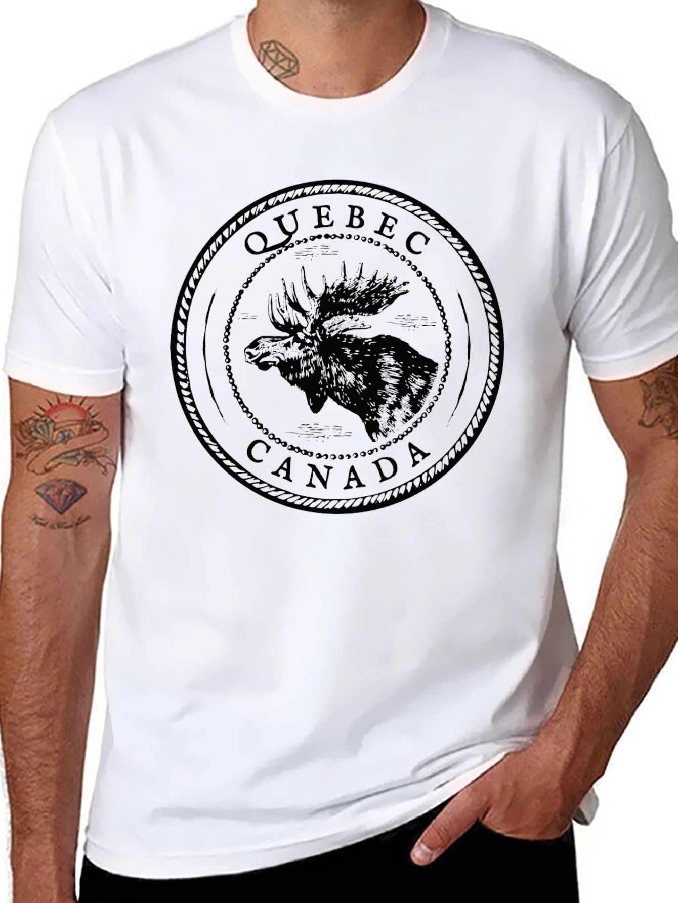 Quebec Canada Moose Graphic T-Shirt