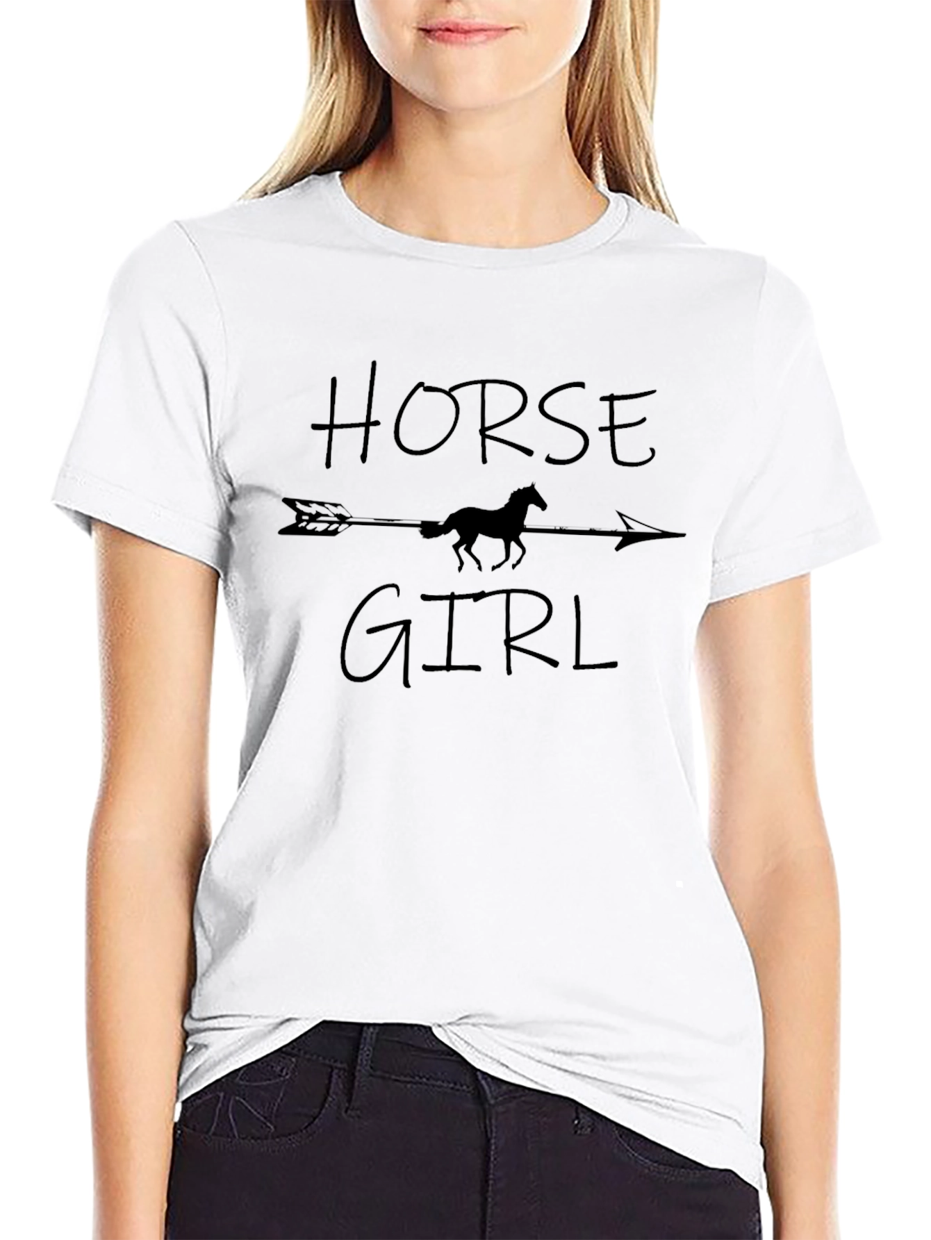 Horse Girl Graphic T-Shirt - Black