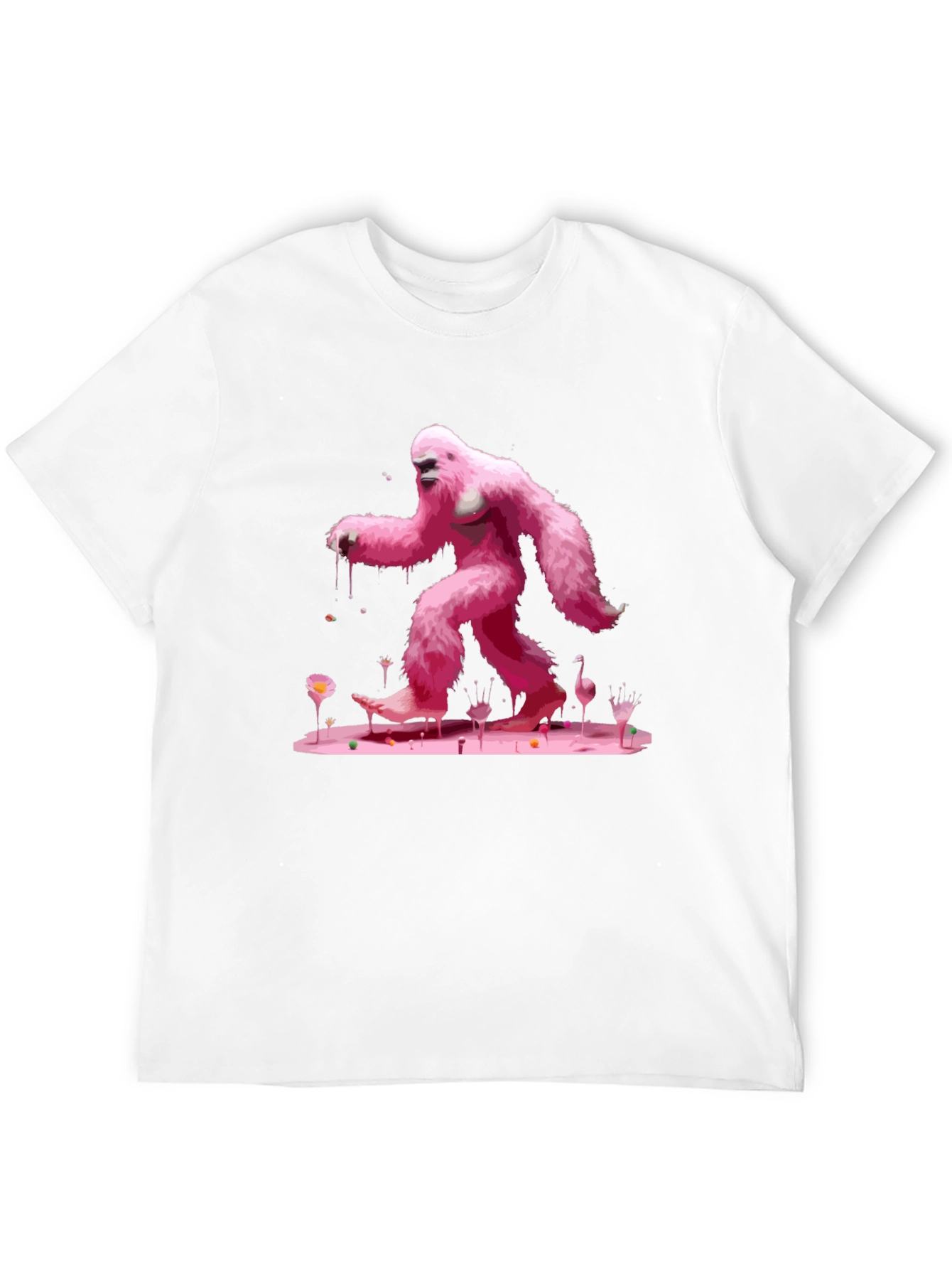 Pink Bigfoot Graphic Tee - Unique Design